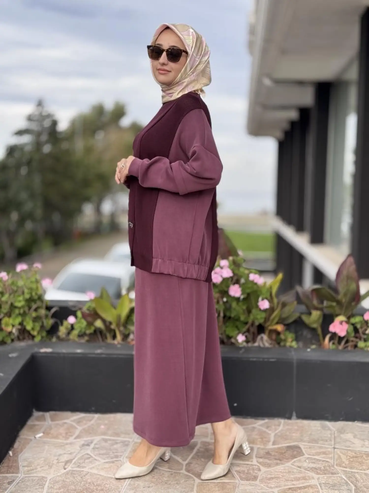 Tığ Triko Triko Maxi Düğmeli Etekli Takım TKM5030