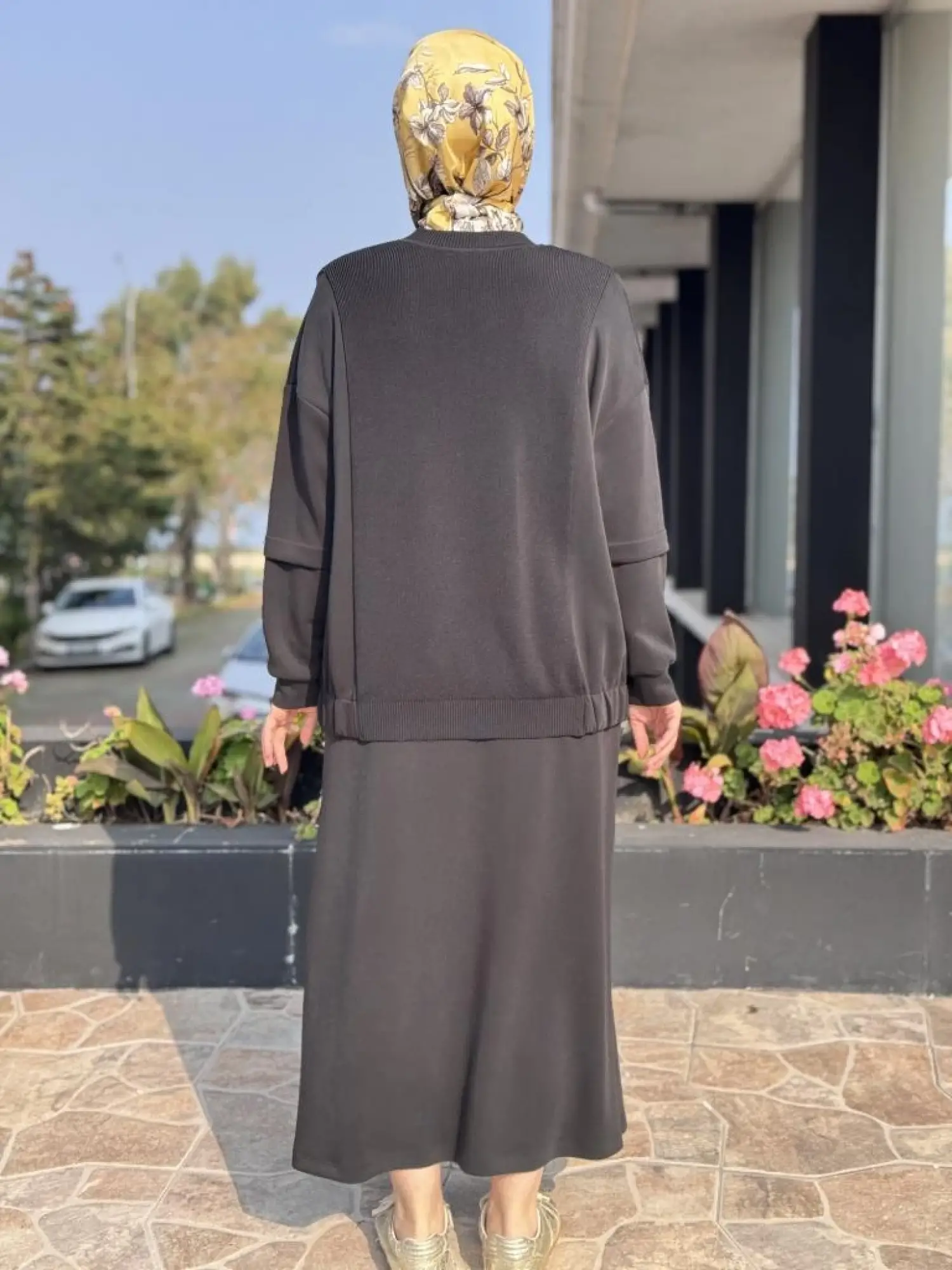 Tığ Triko Triko Maxi Düğmeli Etekli Takım TKM5030