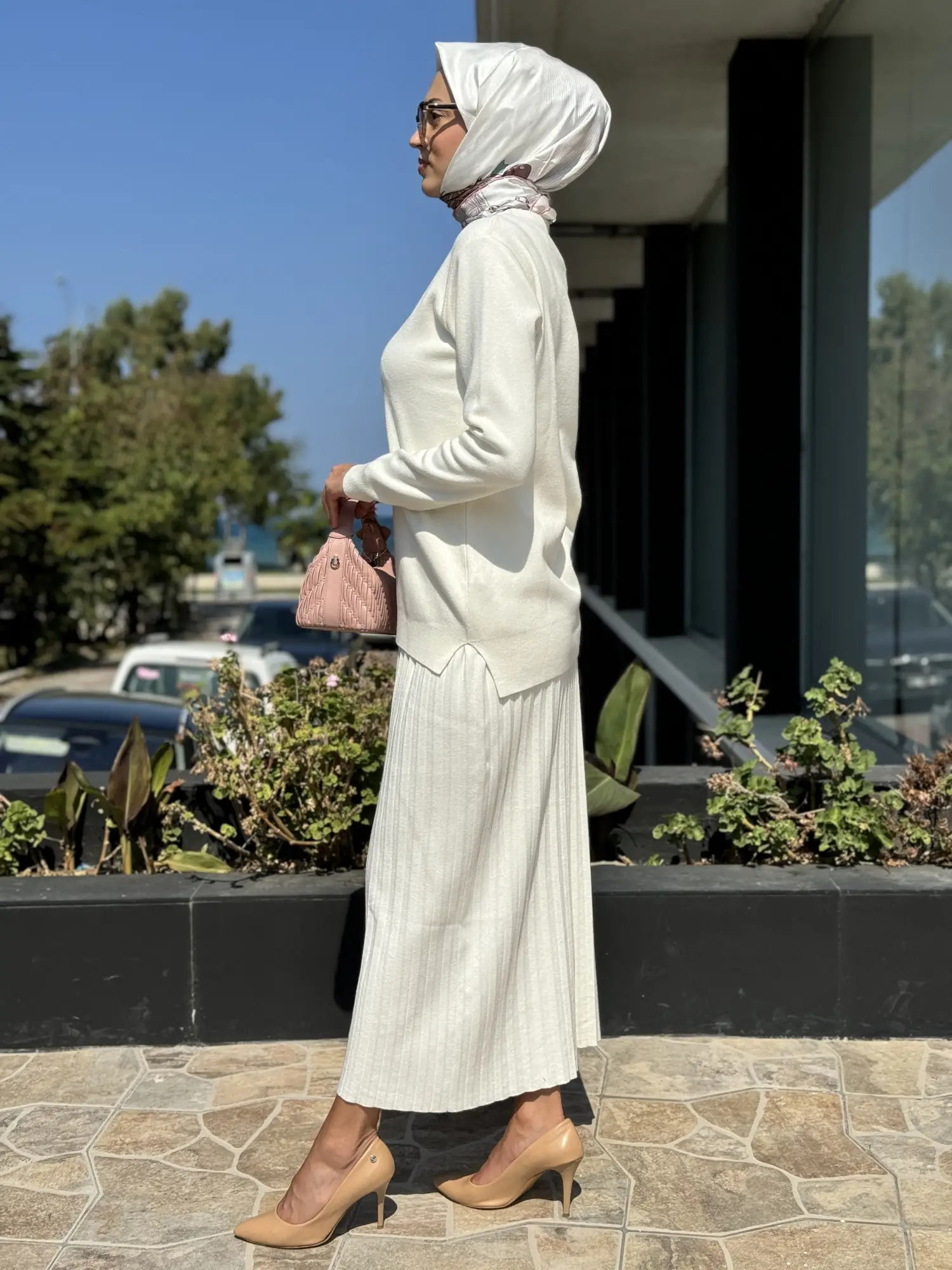 Tığ Triko Tunik Pileli Etekli Takım TKM21623