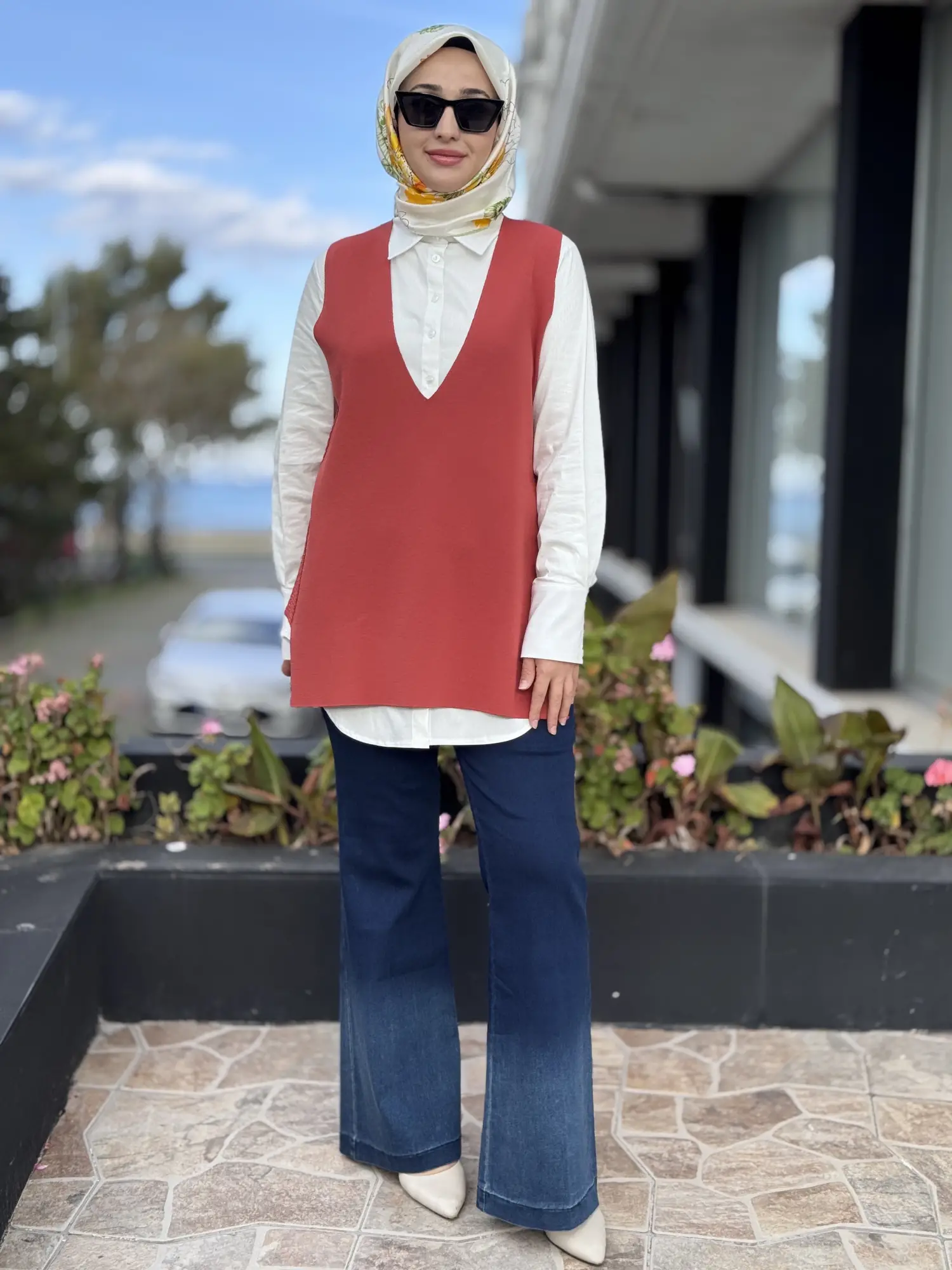 Tığ Triko V Yaka Rayon Süveter SVT21939