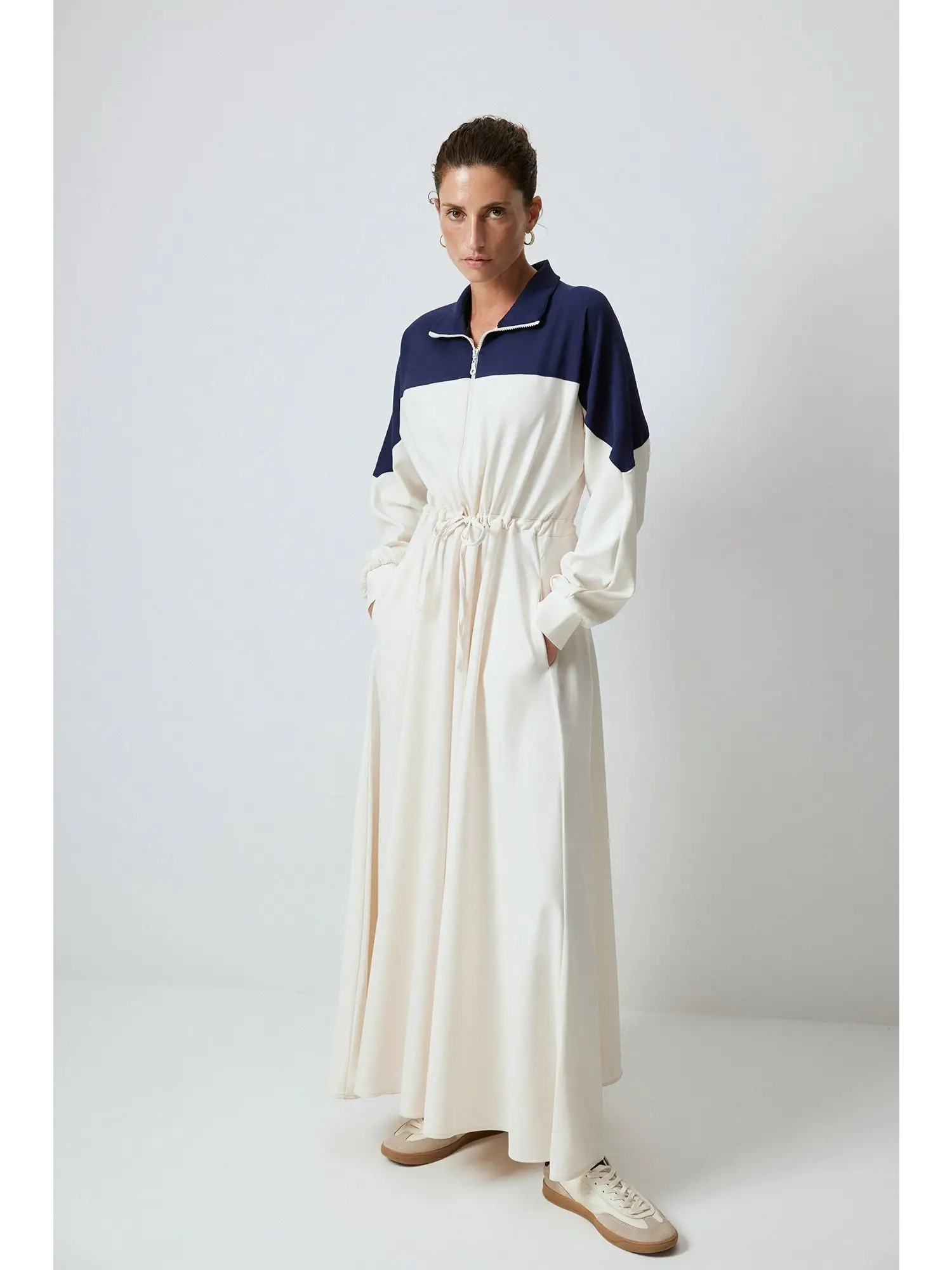 Touche Belden Bağlamalı Krep Elbise 24F1A0004