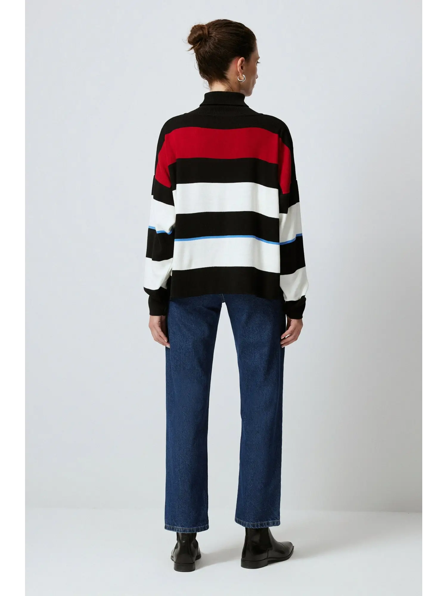 Touche Boğazlı Çizgili Kazak 23F1XD106