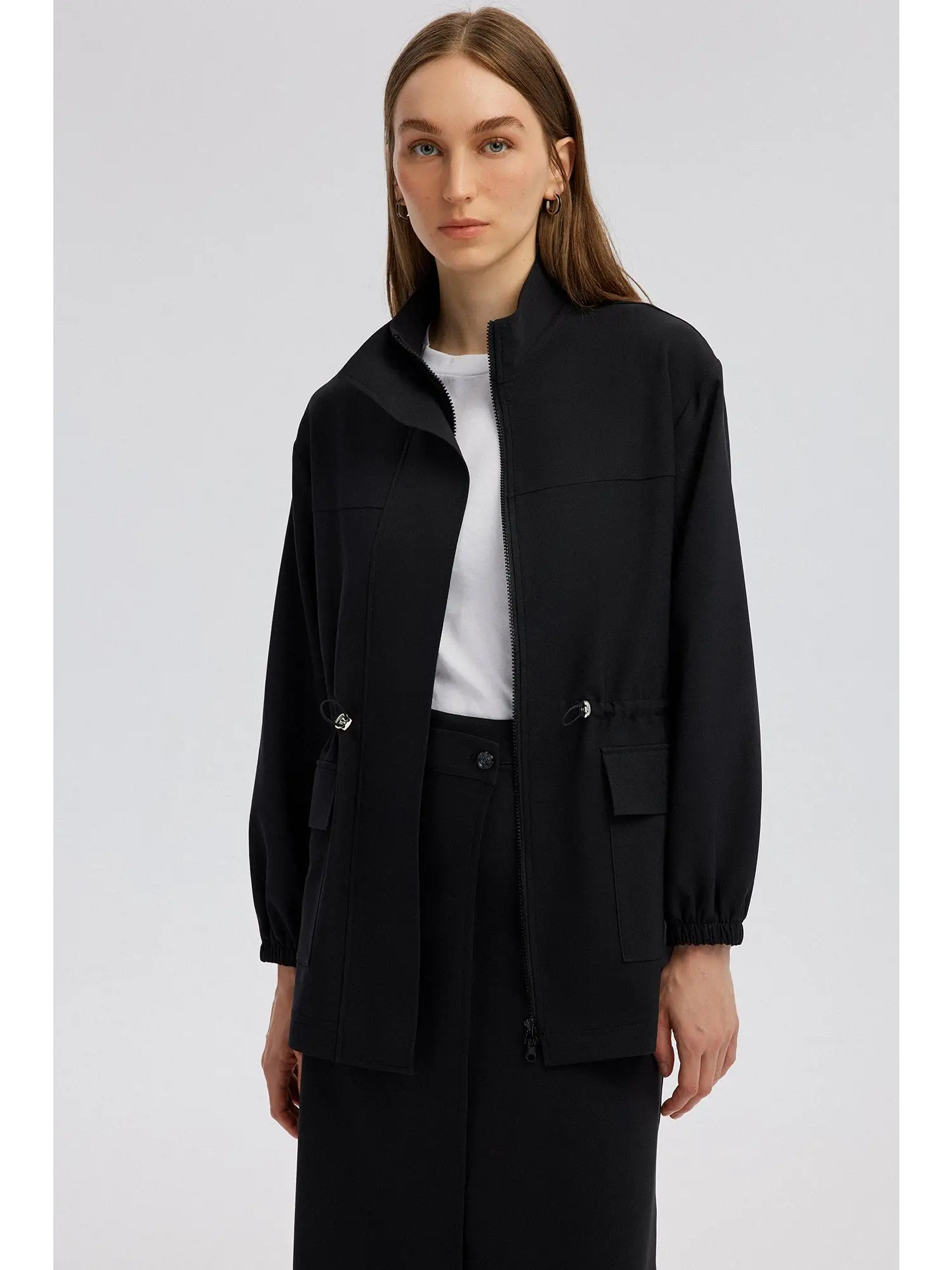 Touche Dik Yaka Krep Ceket 24Y1FT141