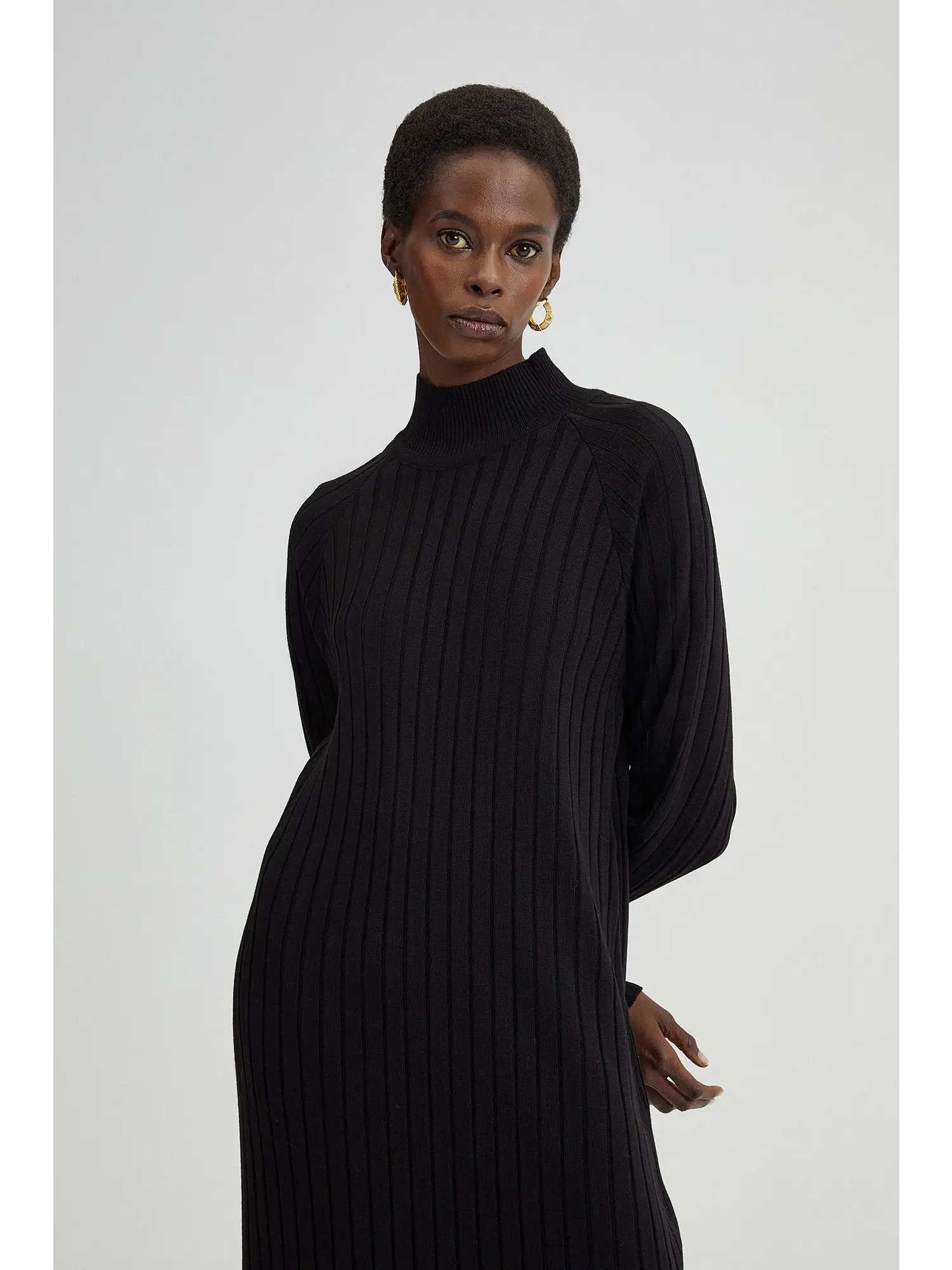 Touche Fitilli Dik Yaka Triko Elbise 23F1XD80