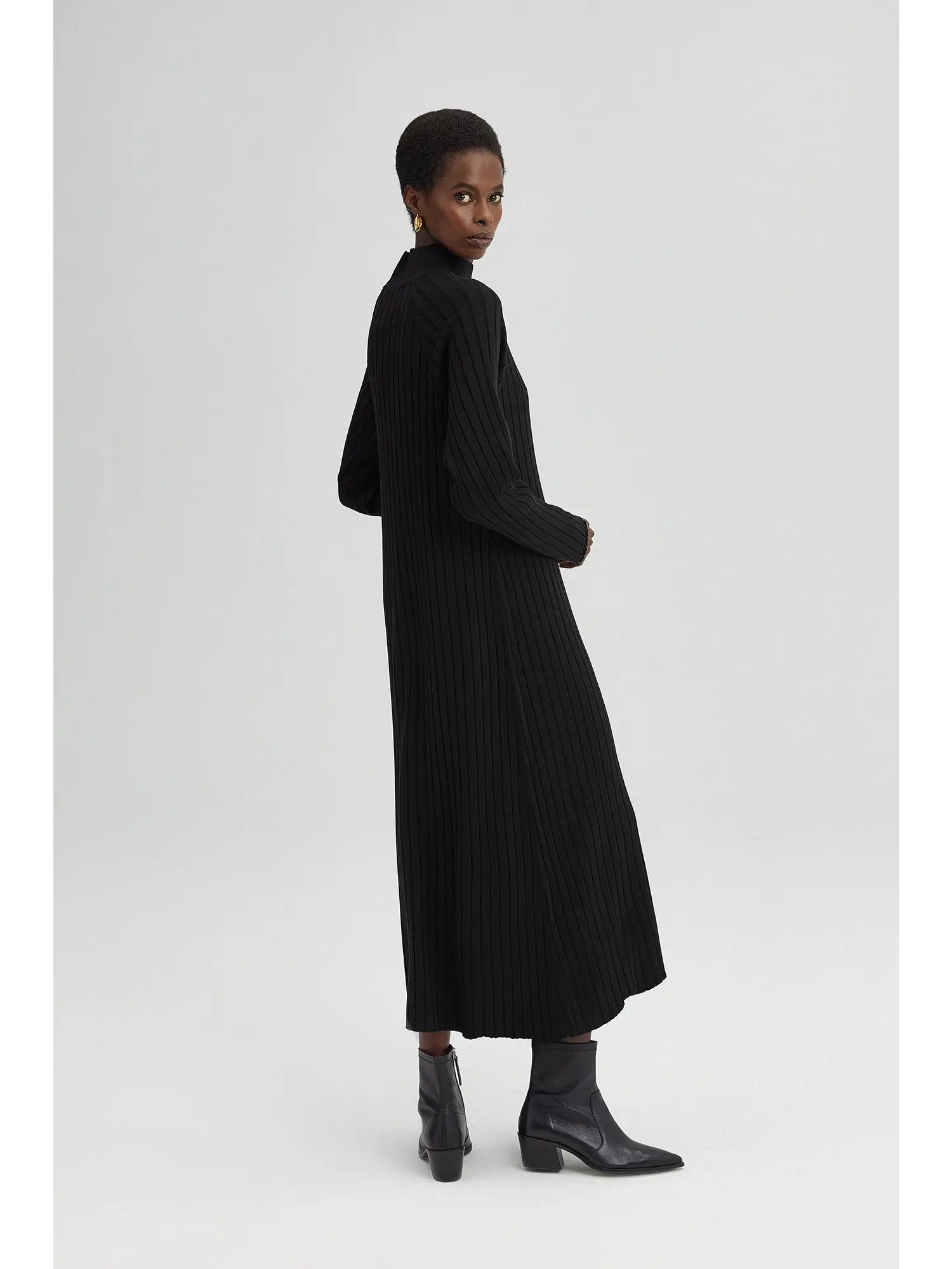 Touche Fitilli Dik Yaka Triko Elbise 23F1XD80