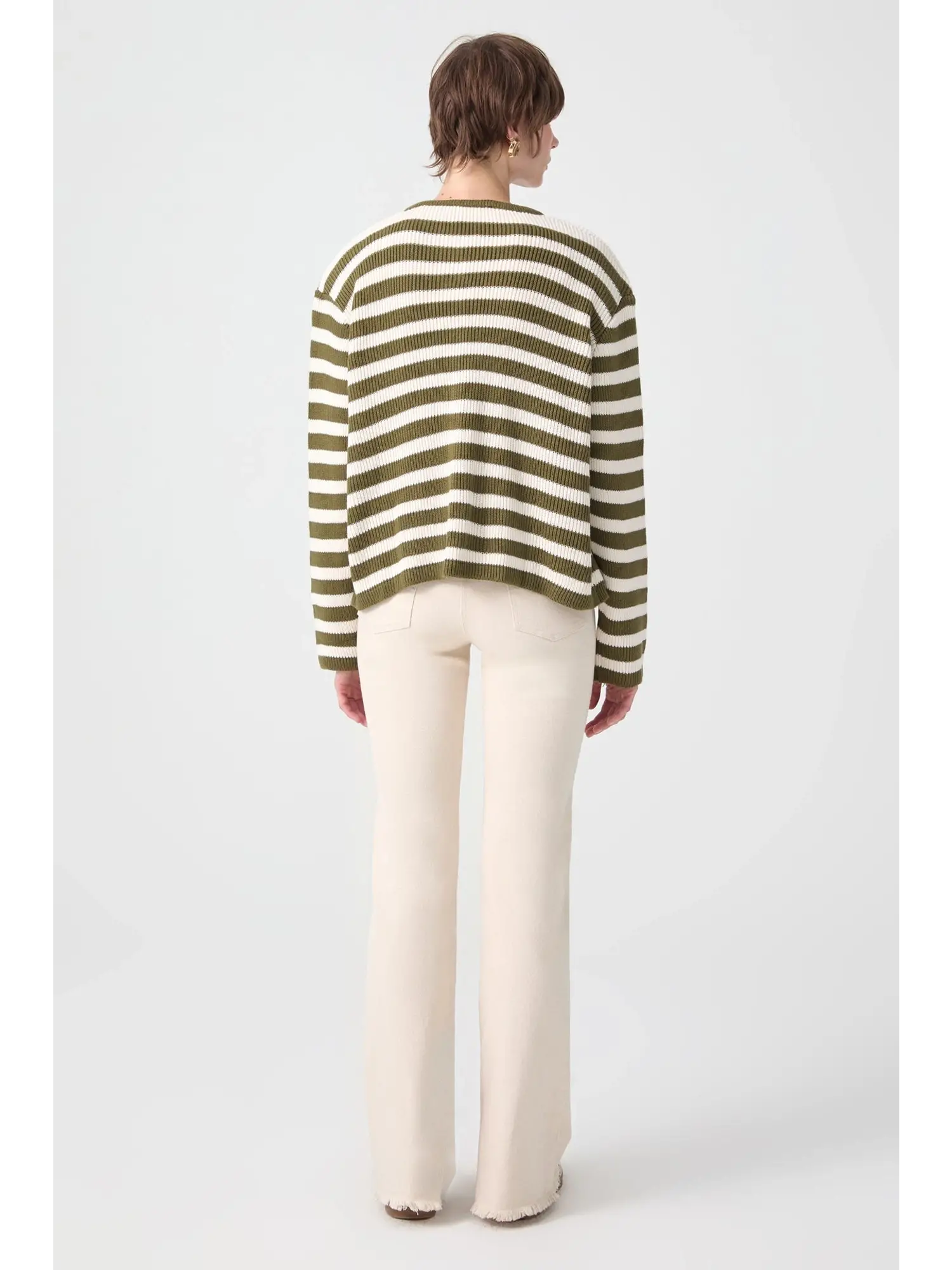 Touche Gold Düğmeli Çizgili Kısa Hırka 24F1XD025