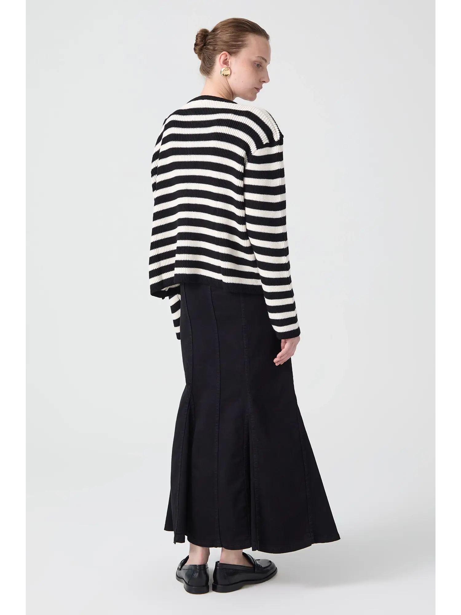 Touche Gold Düğmeli Çizgili Kısa Hırka 24F1XD025