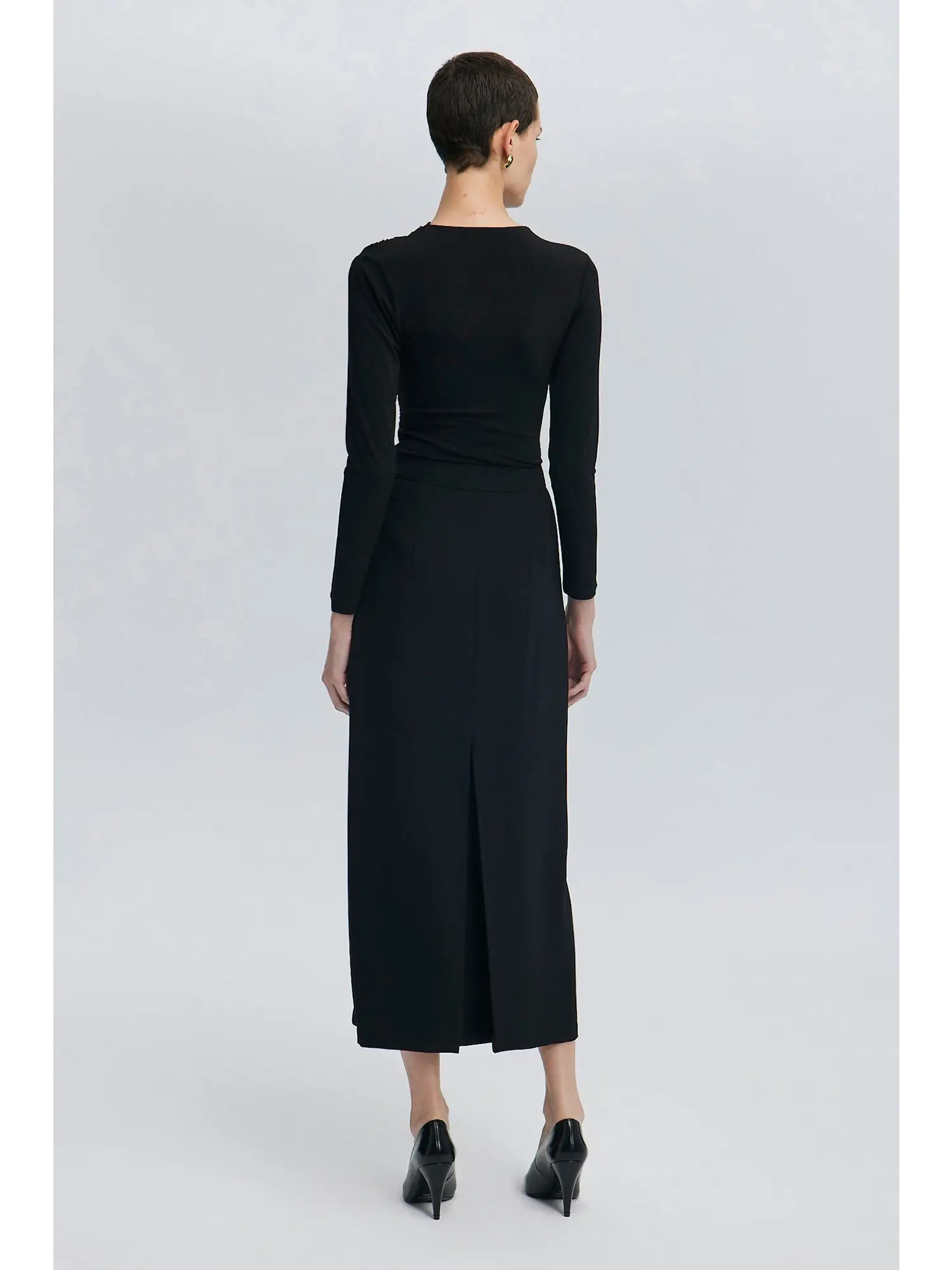 Touche Gold Düğmeli Krep Etek 24F1T0024