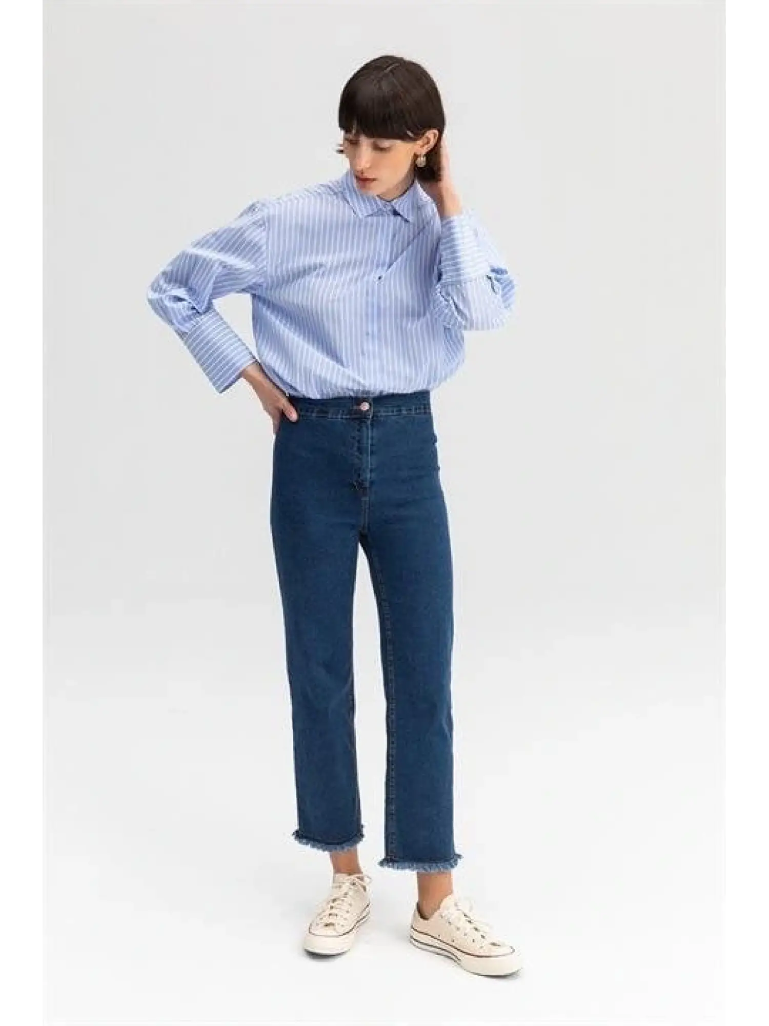 TOUCHE PAÇASI PÜSKÜLLÜ DENIM PANTOLON 23S1X046