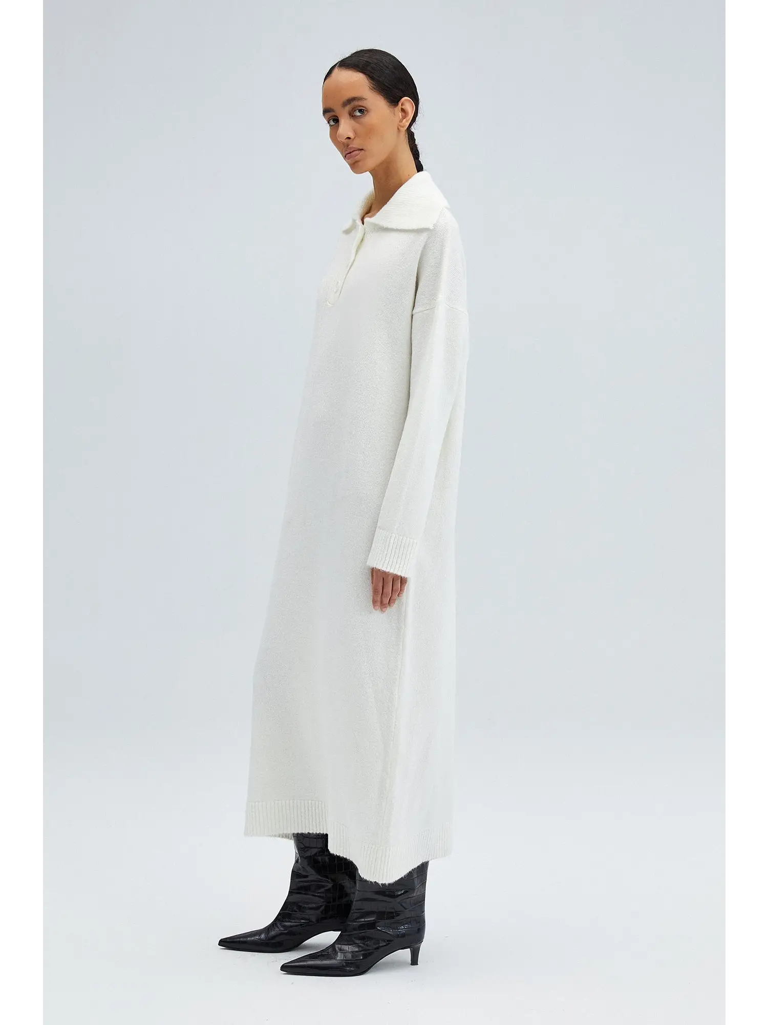 Touche Polo Yaka Triko Elbise 23F1XD129