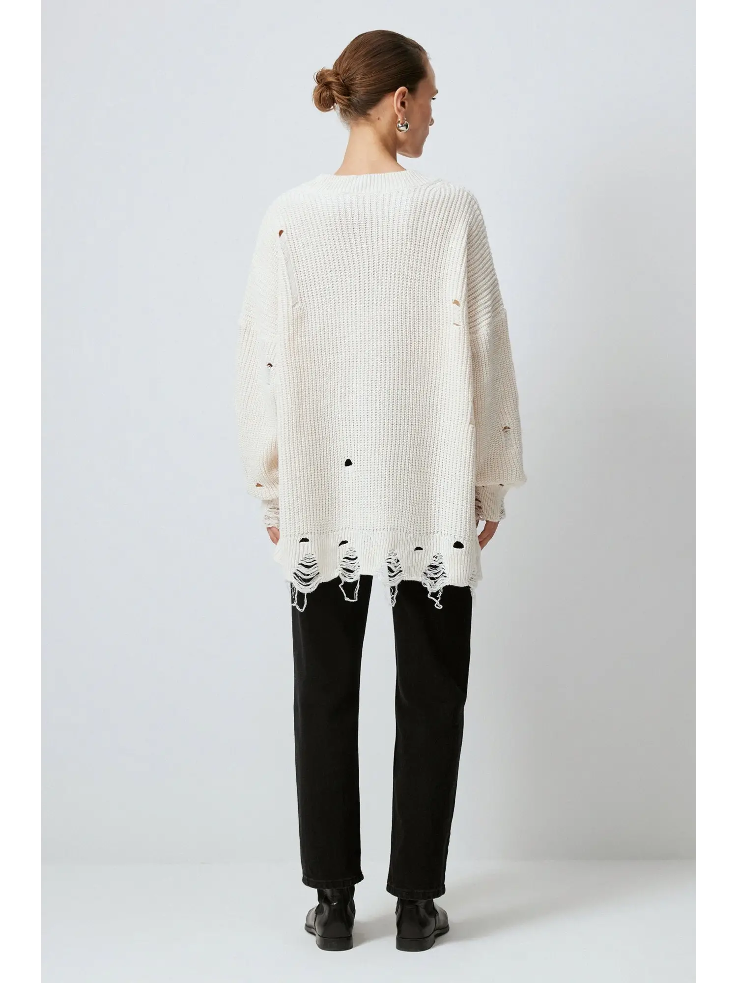 Touche V Yaka Yırtık Detaylı Kazak 24F1TD006