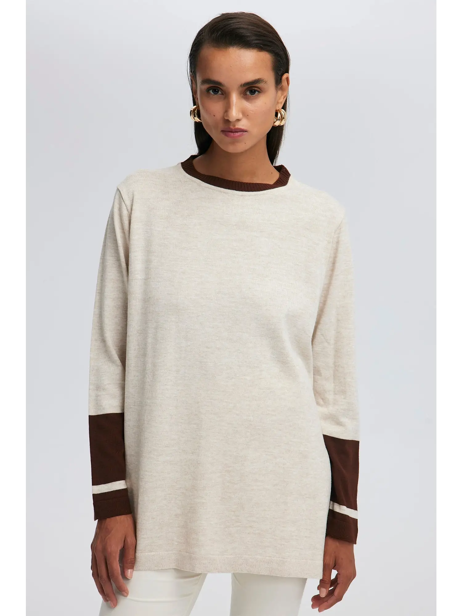 Touche Yırtmaç Detaylı Triko Tunik 24F1XD005