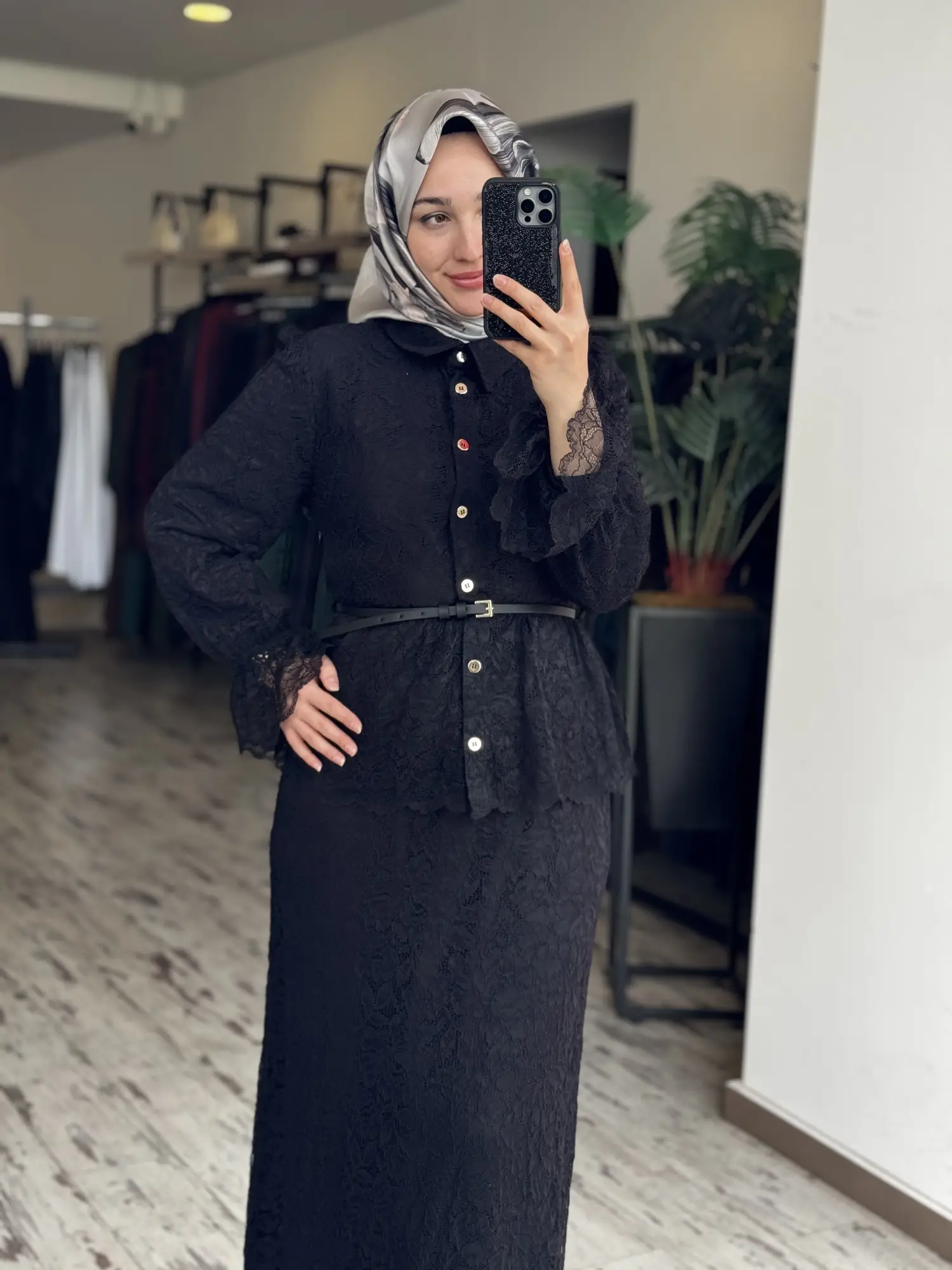 Vuu Beli Peplum Dantel Elbise