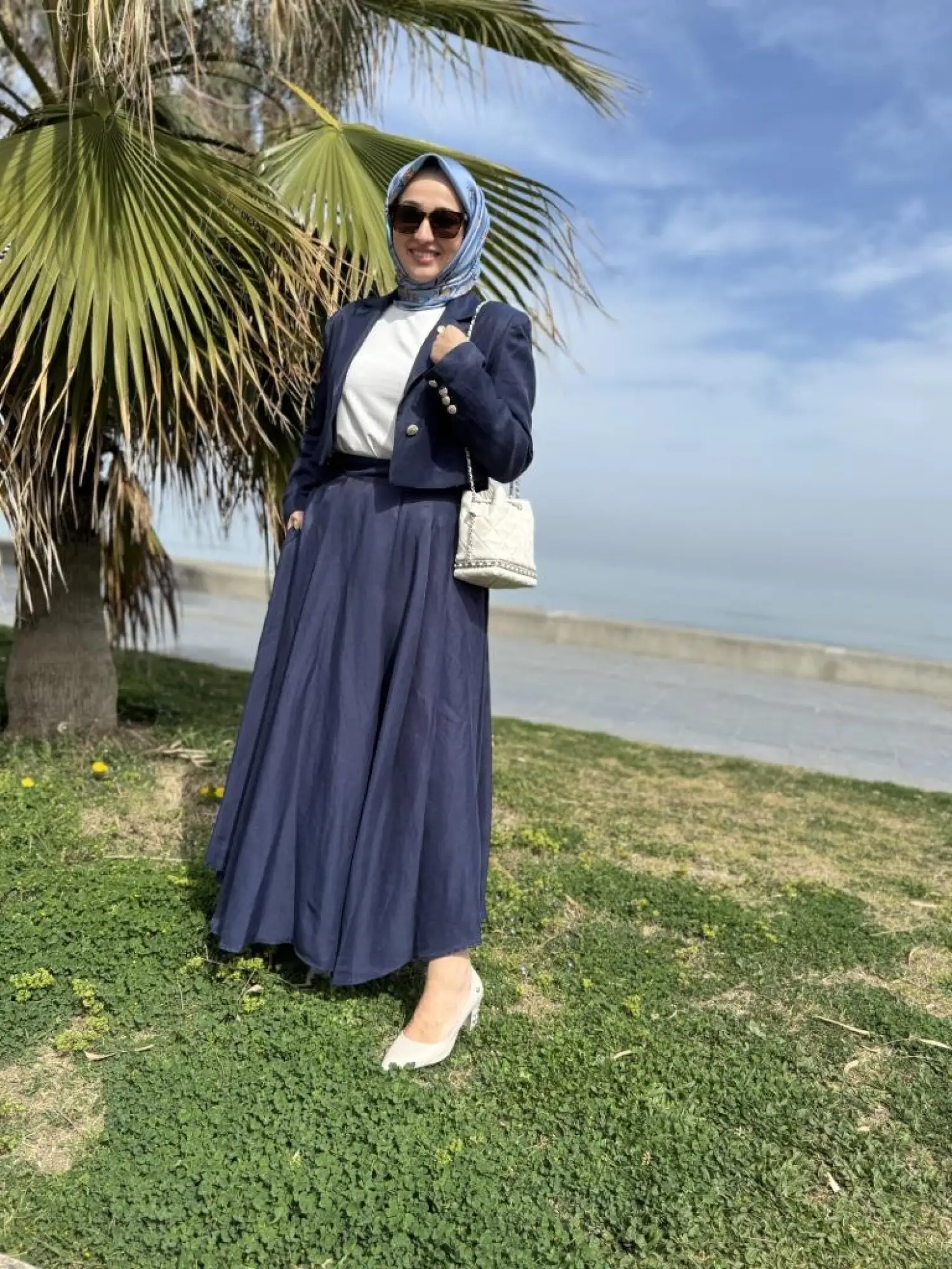 Vuu Crop Ceket Kloş Etek Takım 25SSV3014