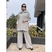 Sırtı Boncuk Detaylı Seyyar Kürk Detaylı Kap Pantolon Takım WAC92033