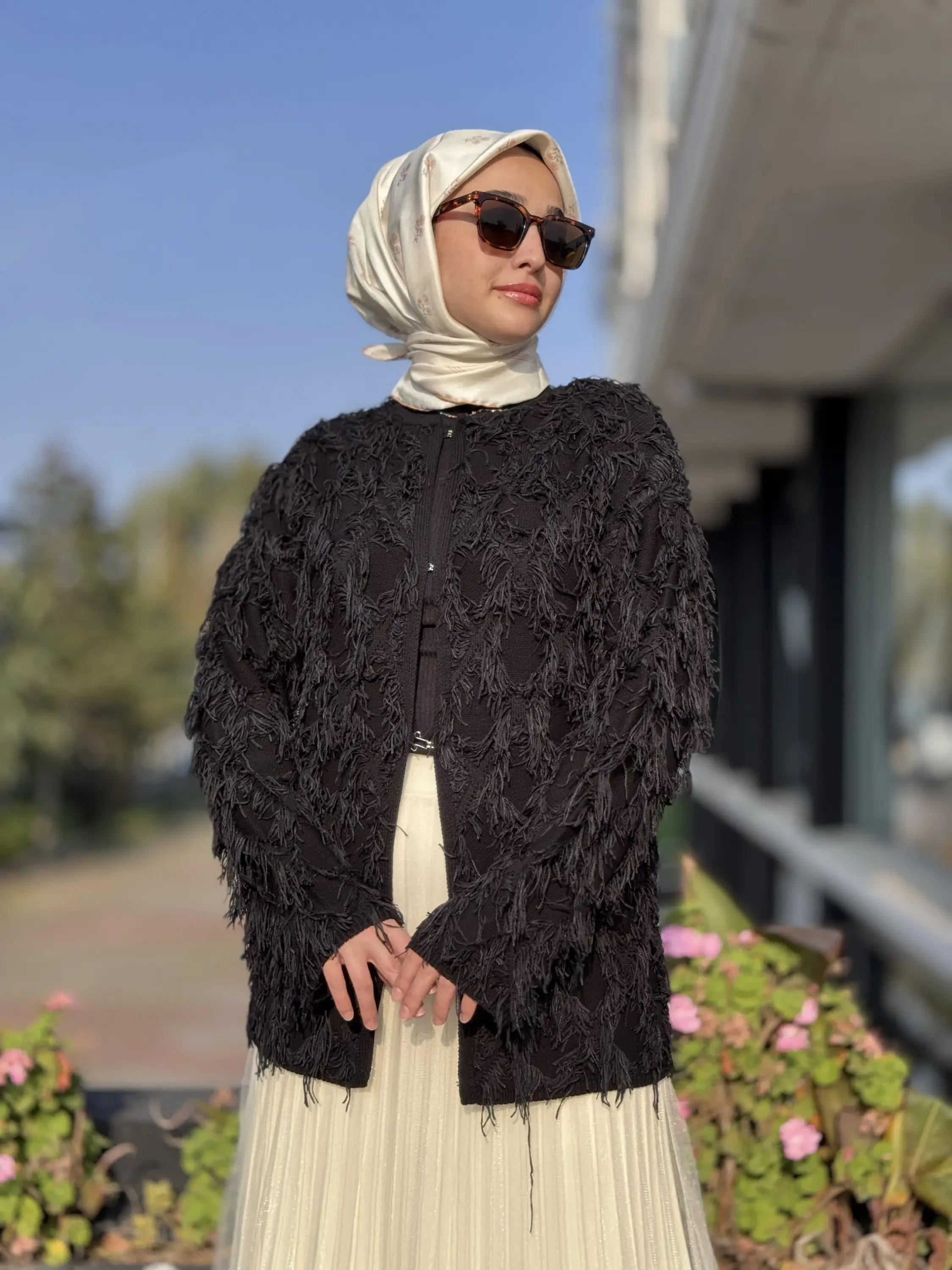 Ghisa Saçaklı Örme Triko Ceket G3309