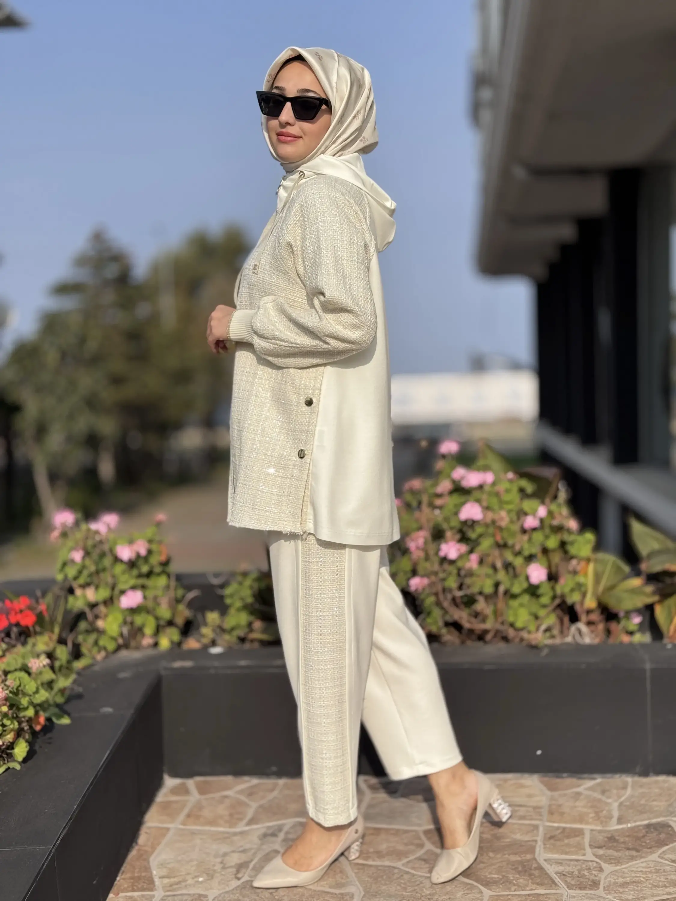 Ghisa Tüvit Kumaş Detaylı Fermuarlı Ceket Pantolon Takım G3300