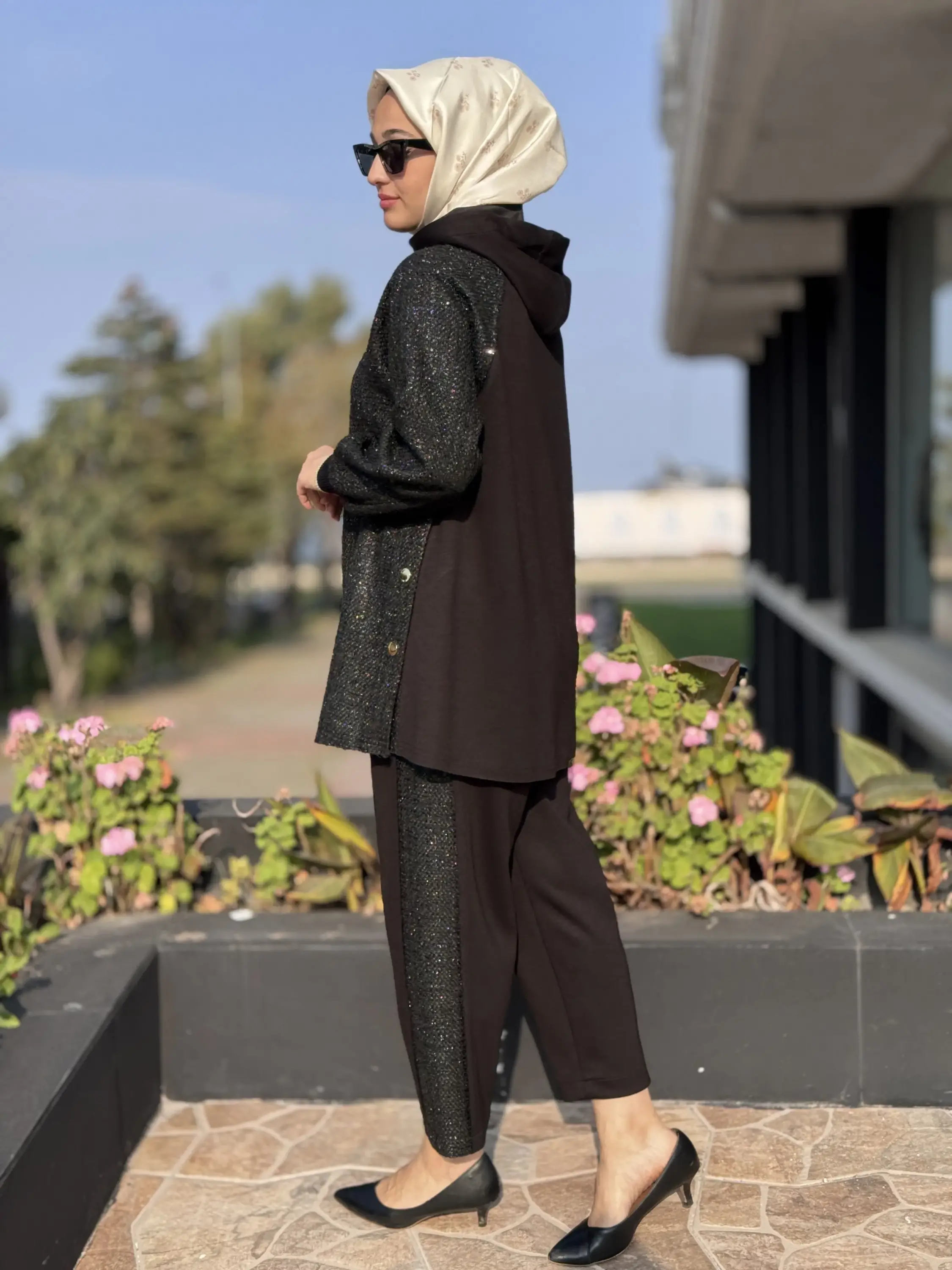 Ghisa Tüvit Kumaş Detaylı Fermuarlı Ceket Pantolon Takım G3300