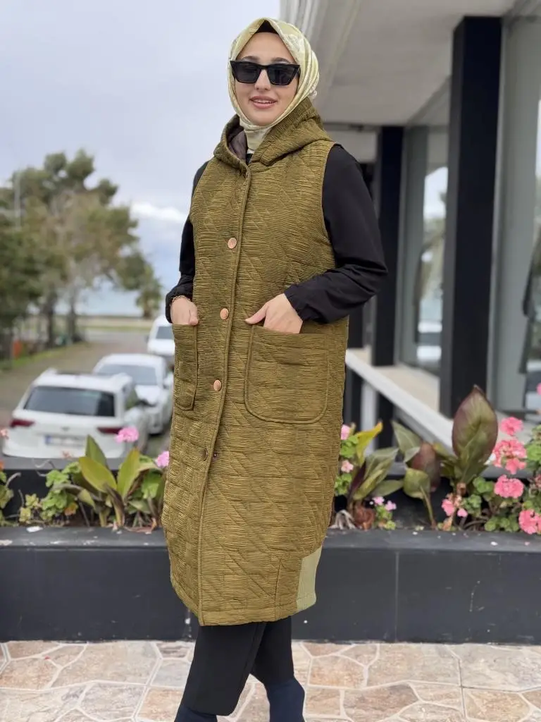 Almarwah Çıtçıt Kapamalı Cepli Kapitone Yelek 505329