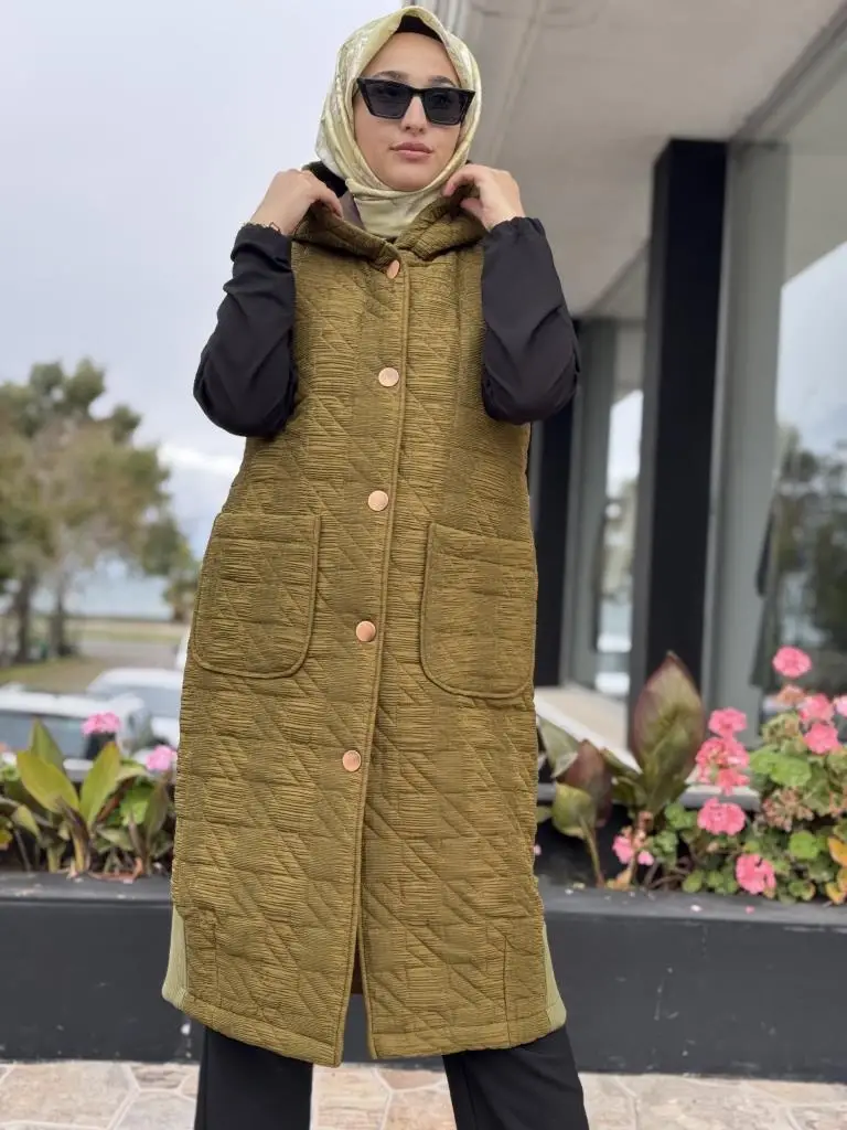 Almarwah Çıtçıt Kapamalı Cepli Kapitone Yelek 505329