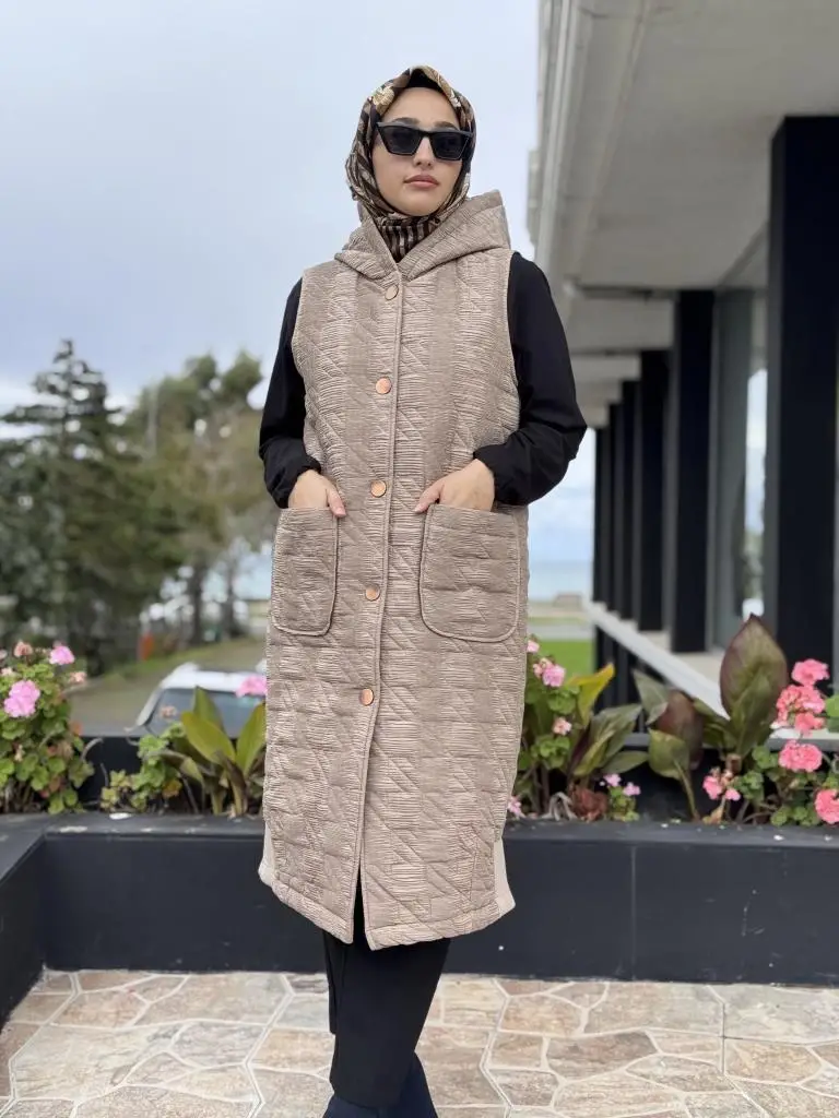 Almarwah Çıtçıt Kapamalı Cepli Kapitone Yelek 505329