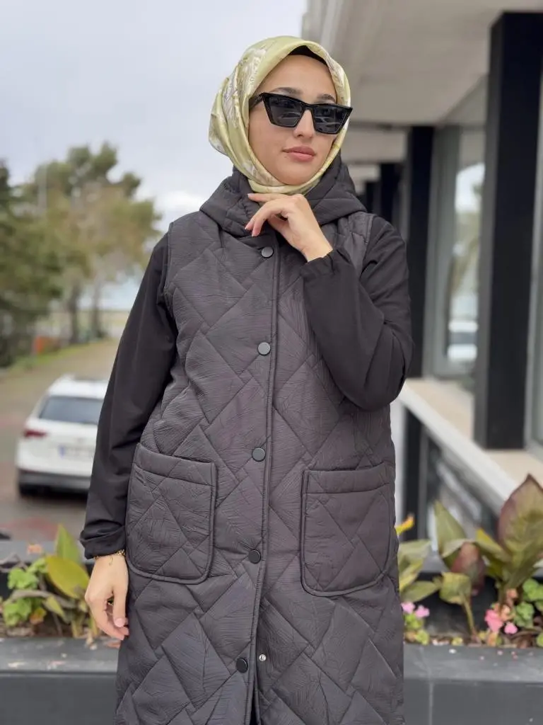 Almarwah Çıtçıt Kapamalı Cepli Kapitone Yelek 505329