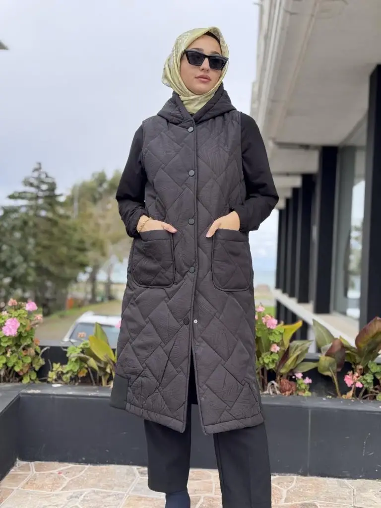 Almarwah Çıtçıt Kapamalı Cepli Kapitone Yelek 505329