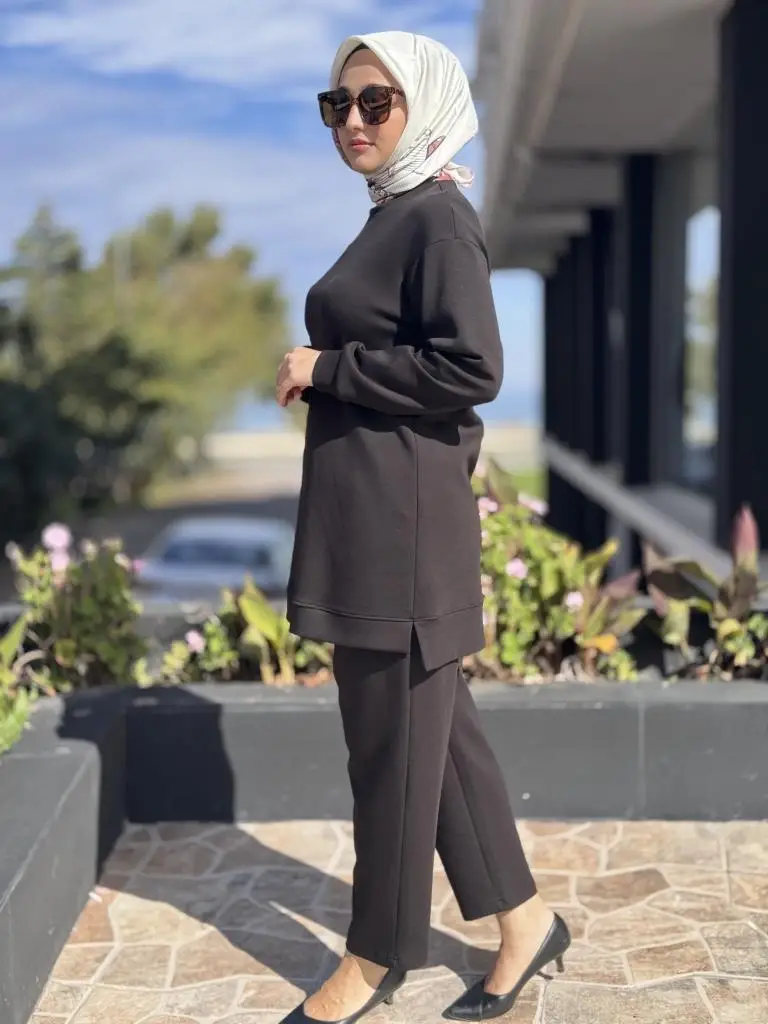 Almarwah Havuç Pantolonlu Basic Takım 202890