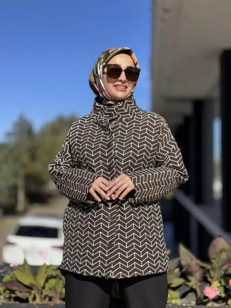 Almarwah Kontrast Desenli Kap 505320