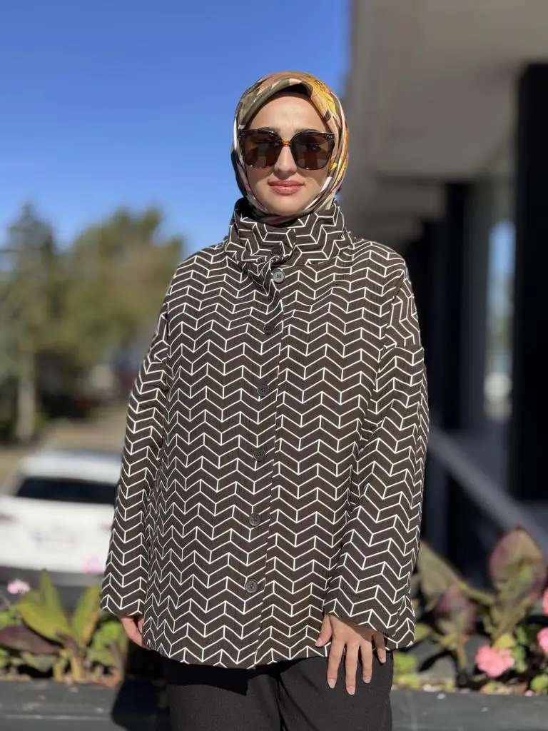 Almarwah Kontrast Desenli Kap 505320