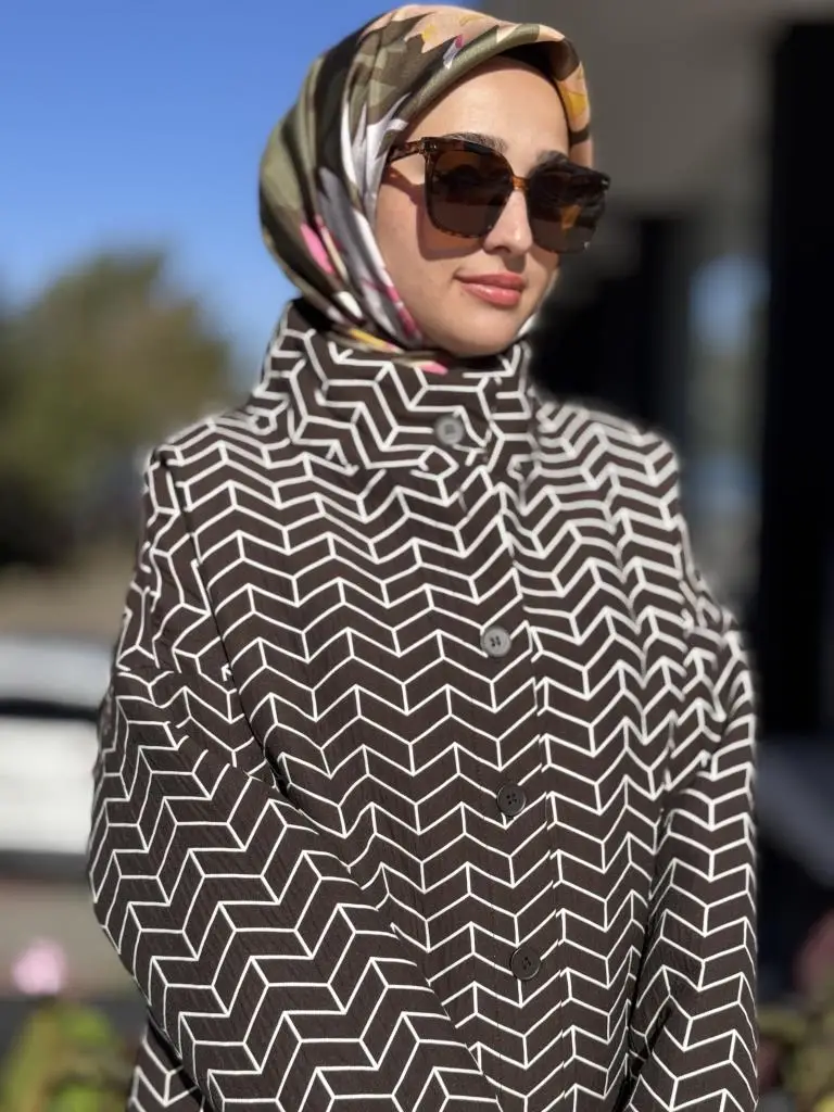 Almarwah Kontrast Desenli Kap 505320