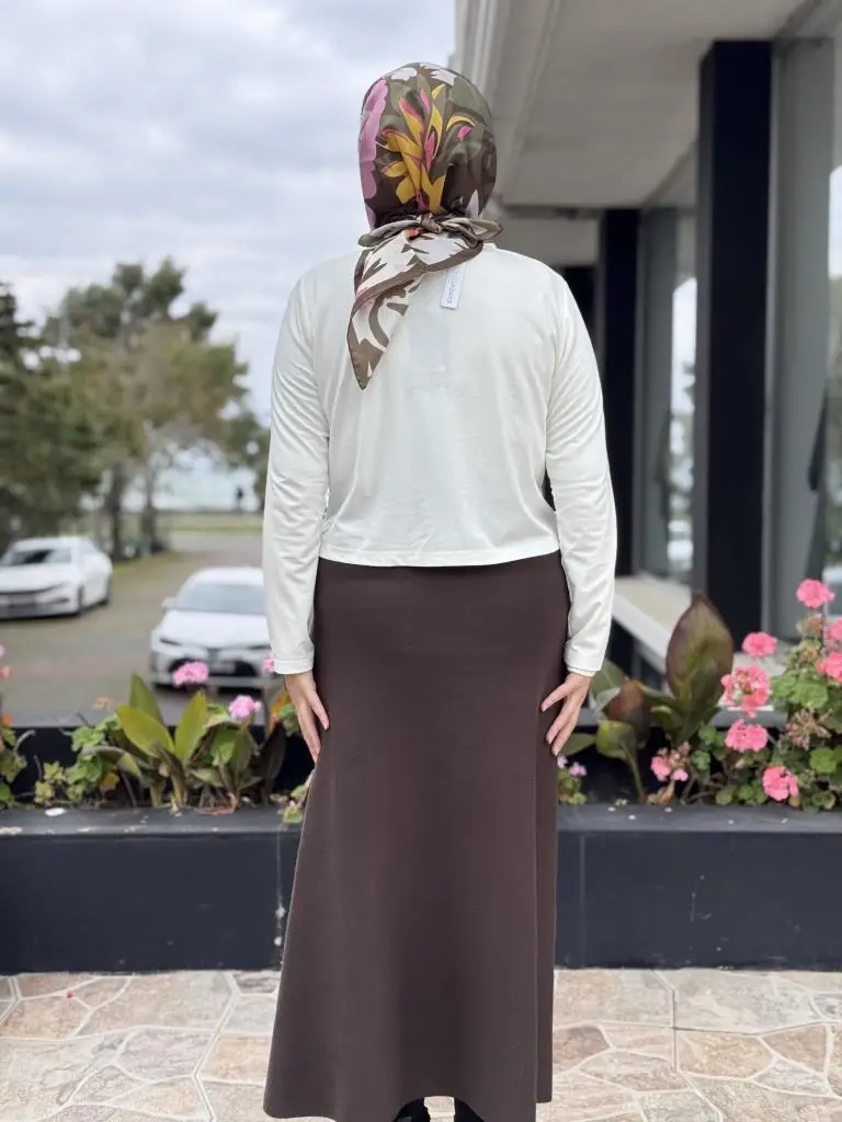 Ghisa Cep Detaylı Örme Triko Etek G5344