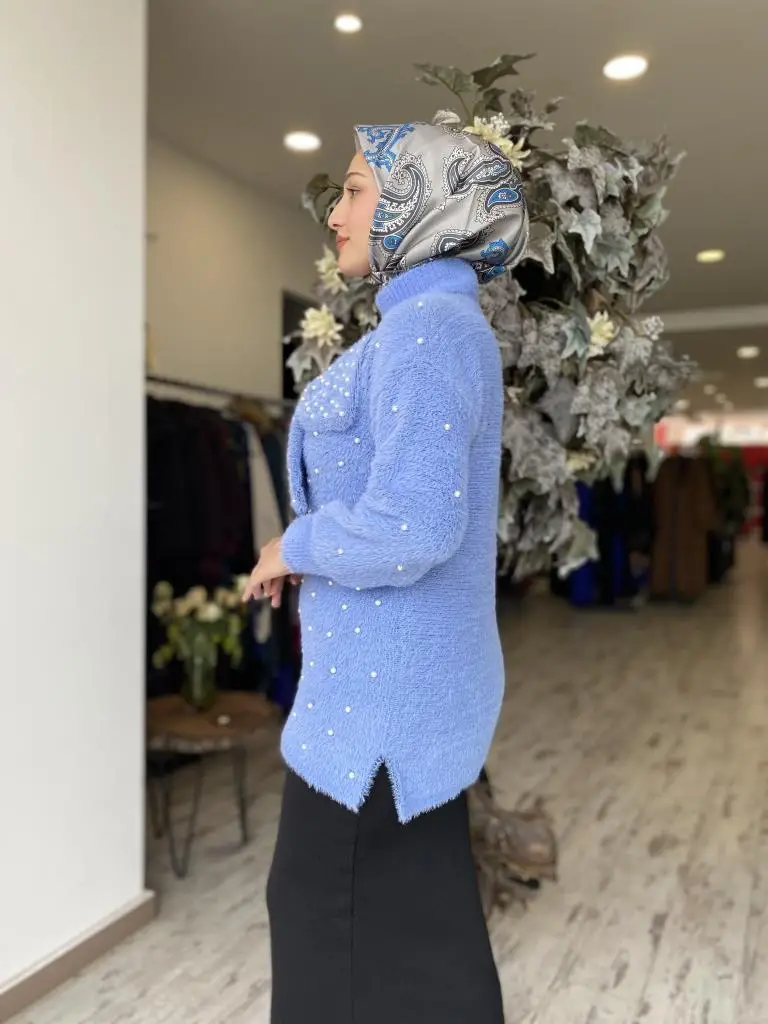 Ghisa Fiyonk Ve İnci Detaylı Tunik G4750