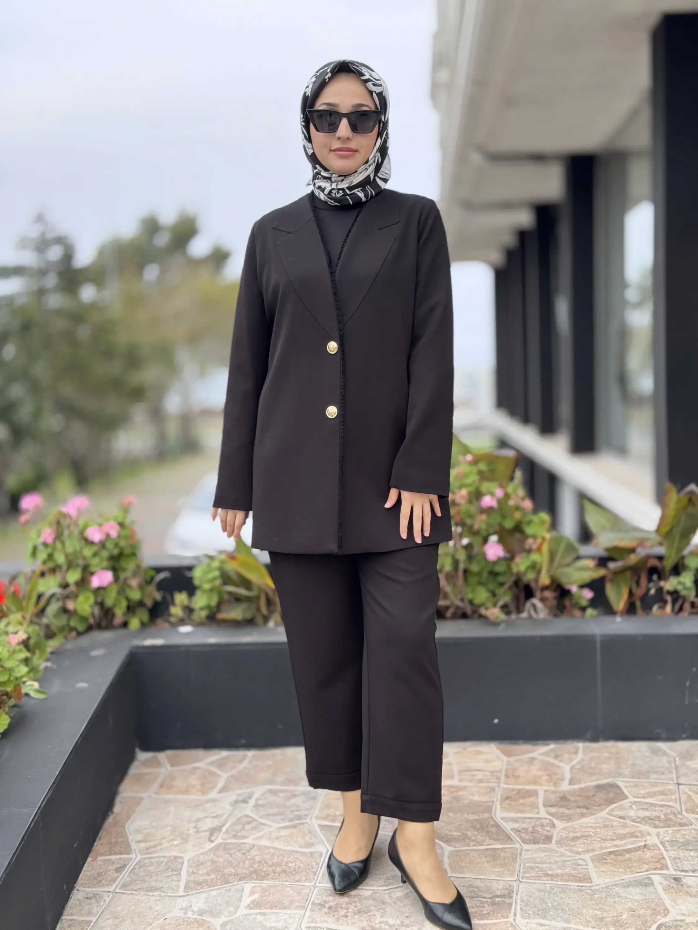 Ghisa Gold Düğmeli Blazer Ceket Pantolon Takım G3263