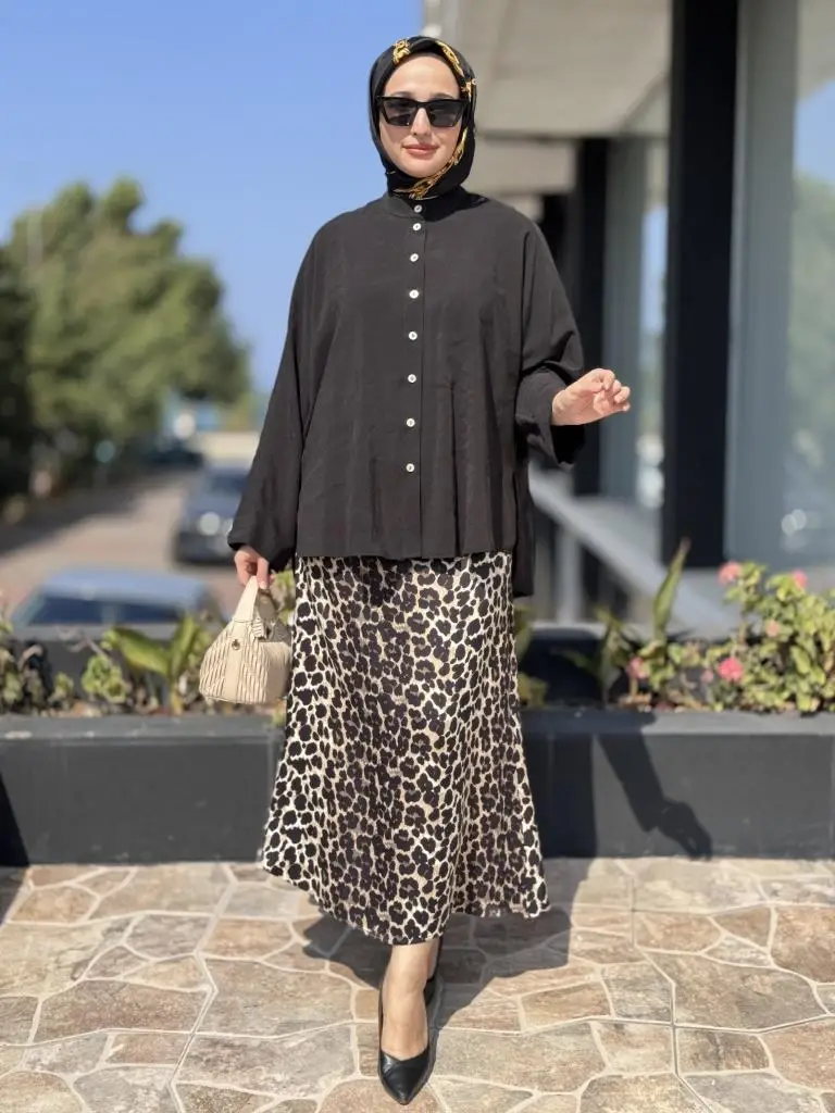 Ghisa Leopar Desenli Etek G5307