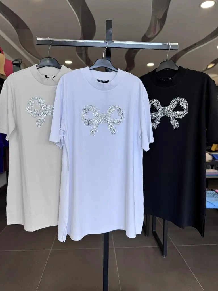 Ghisa Önü Taşlı Tshırt/Tunik G4974