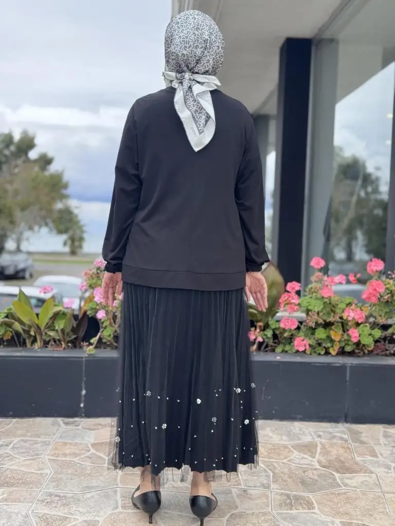 Ghisa Triko Kumaş Mixli Tütü Etek G5343