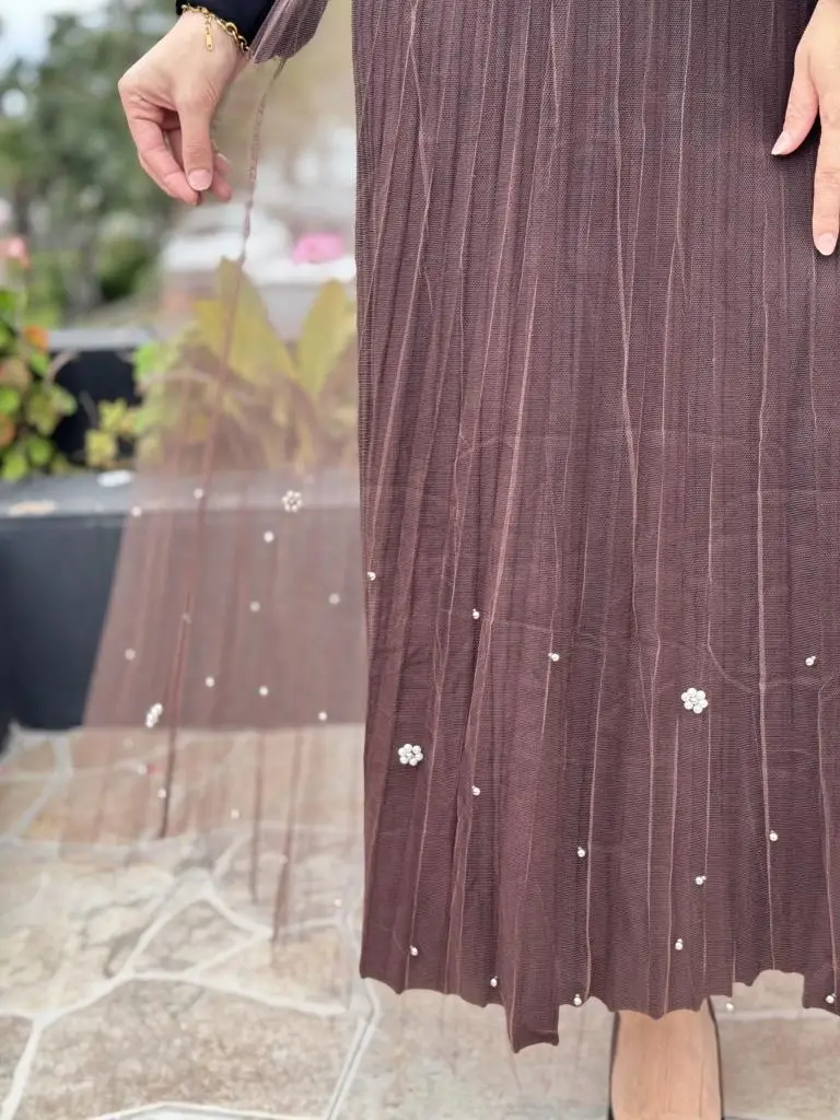 Ghisa Triko Kumaş Mixli Tütü Etek G5343