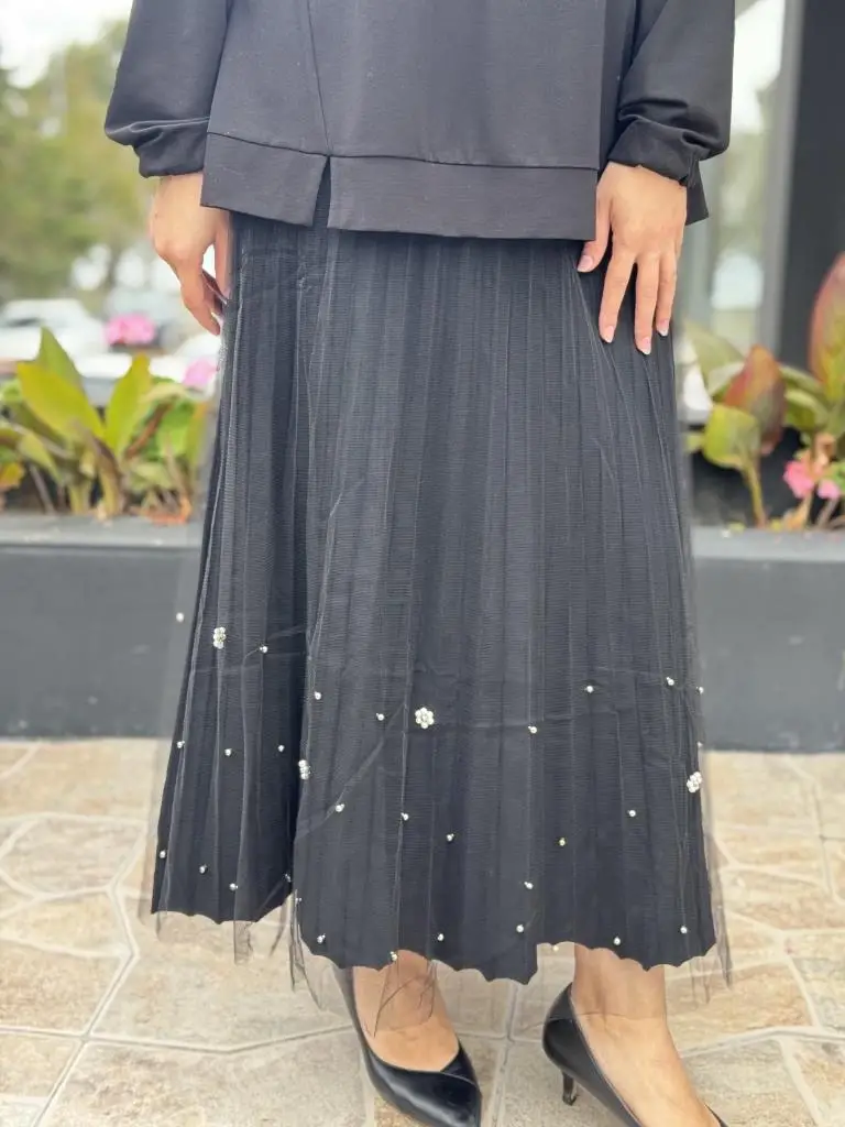 Ghisa Triko Kumaş Mixli Tütü Etek G5343