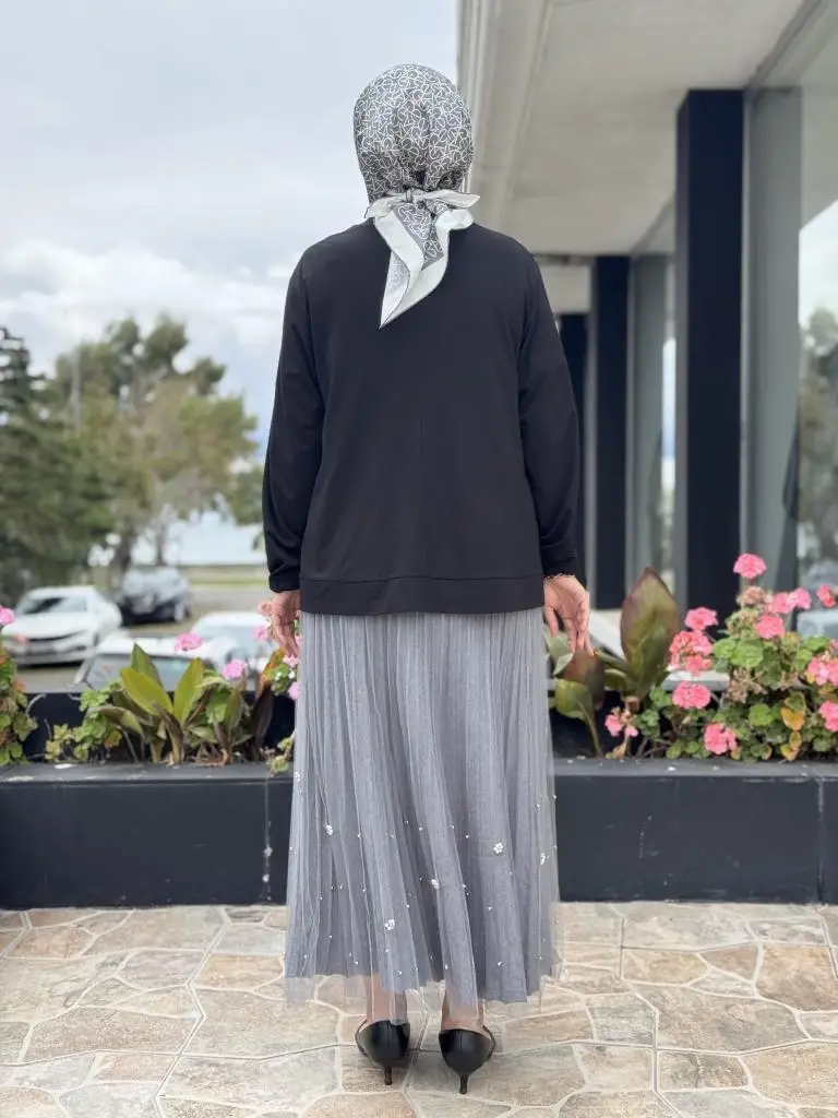 Ghisa Triko Kumaş Mixli Tütü Etek G5343