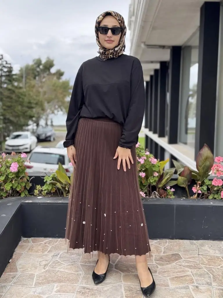 Ghisa Triko Kumaş Mixli Tütü Etek G5343