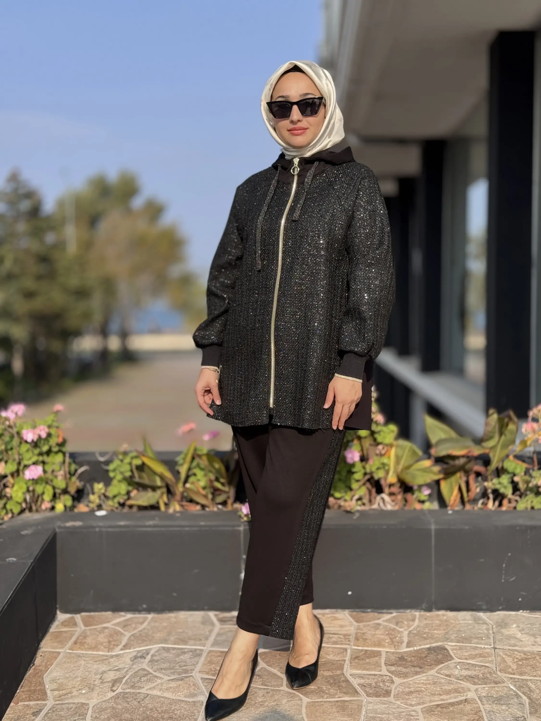 Ghisa Tüvit Kumaş Detaylı Fermuarlı Ceket Pantolon Takım G3300