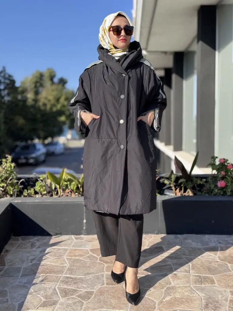 Misswhence Kapüşonlu Çıtçıtlı Şişme Mont 38501