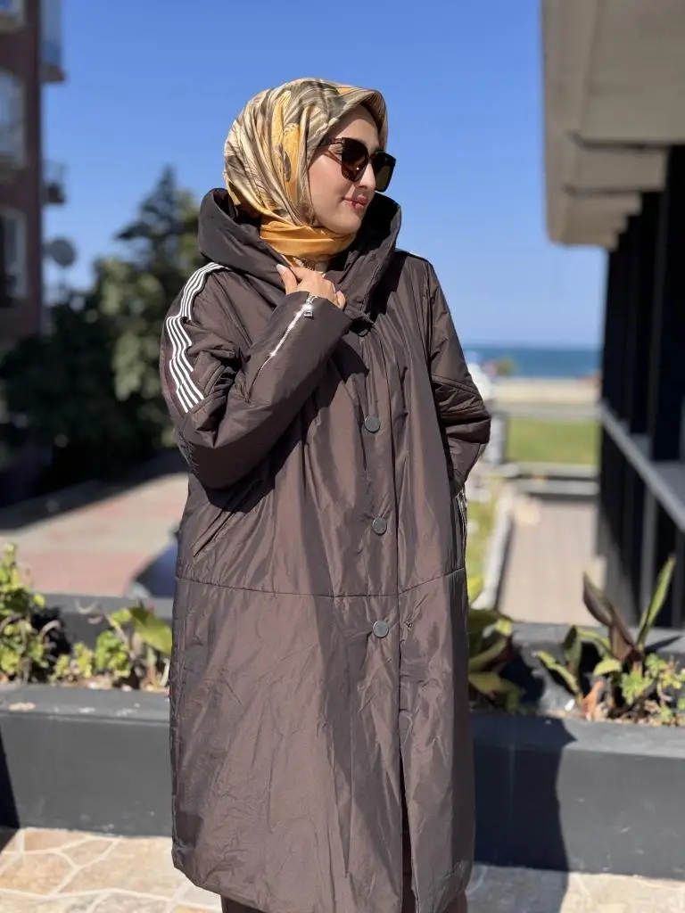 Misswhence Kapüşonlu Çıtçıtlı Şişme Mont 38501