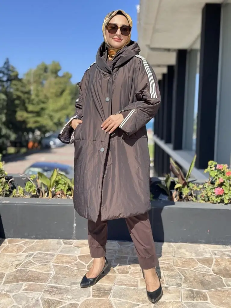 Misswhence Kapüşonlu Çıtçıtlı Şişme Mont 38501