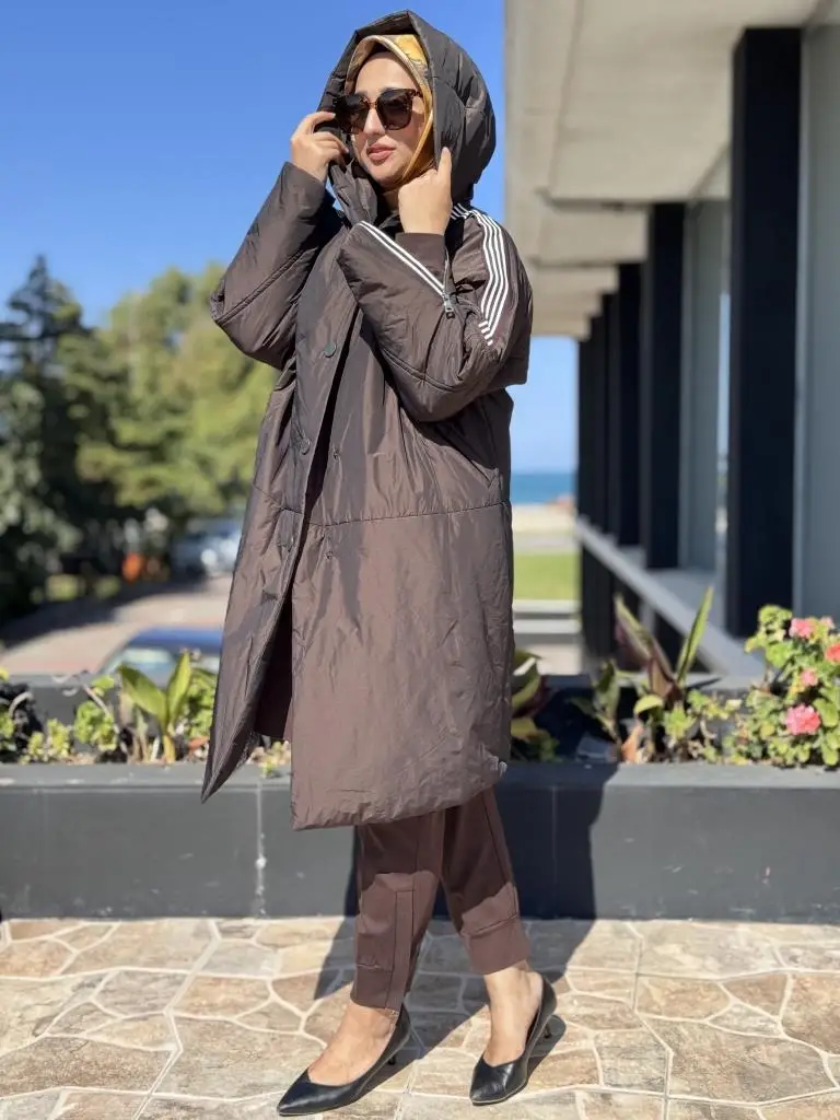 Misswhence Kapüşonlu Çıtçıtlı Şişme Mont 38501