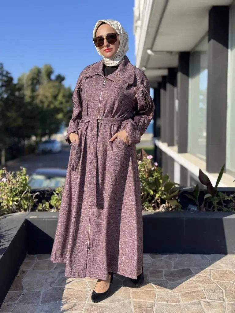 Misswhence Kol/Gögüs Drape ve Fermuar Detaylı Pardesü 38505