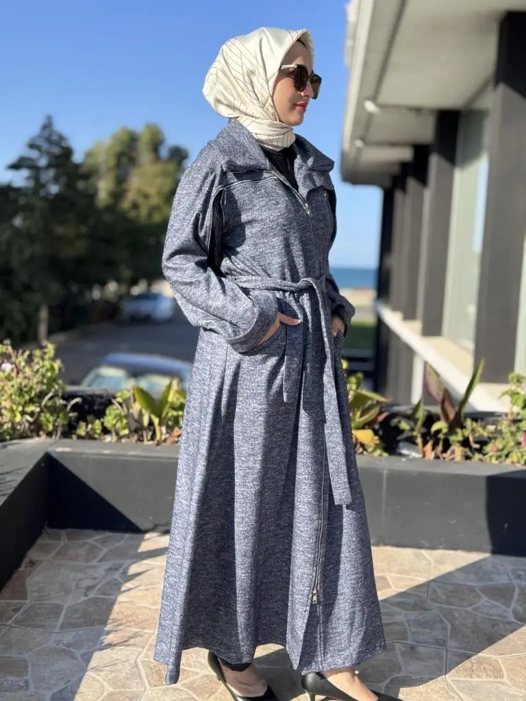 Misswhence Kol/Gögüs Drape ve Fermuar Detaylı Pardesü 38505