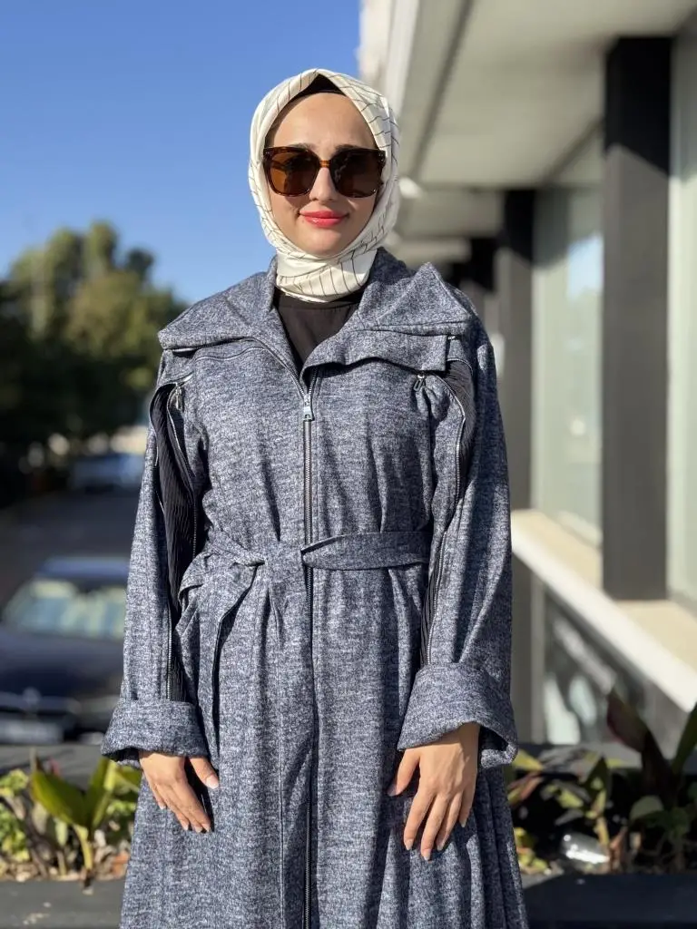 Misswhence Kol/Gögüs Drape ve Fermuar Detaylı Pardesü 38505