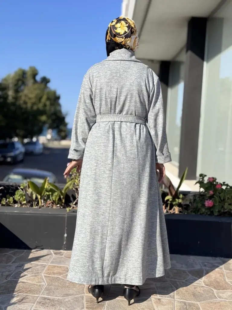 Misswhence Kol/Gögüs Drape ve Fermuar Detaylı Pardesü 38505